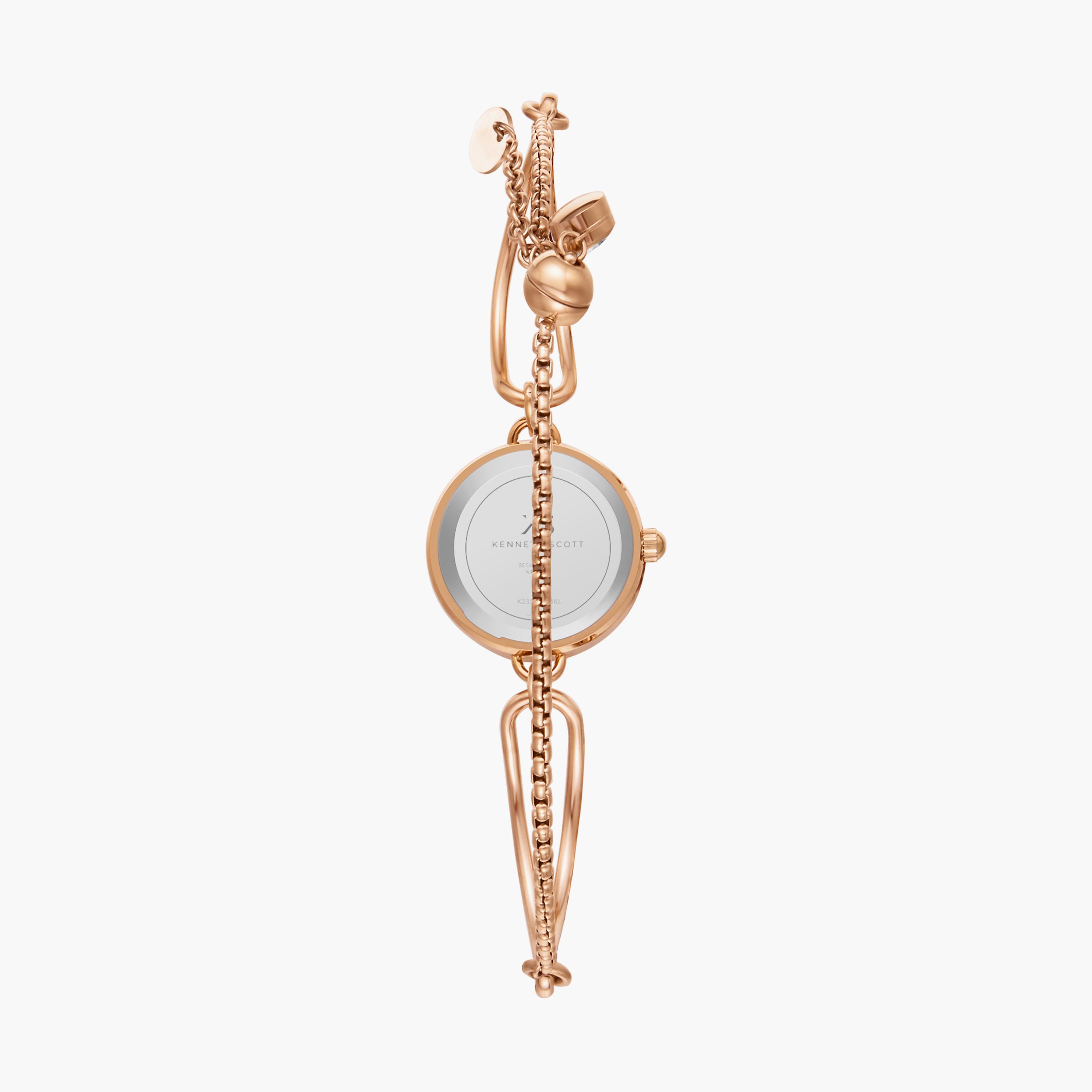 ساعة انالوج بسوار الستانلس ستيل بلون ذهبي وردي من كينيث سكوت | K23505-RBKL-women-watchesandjewellery-watches-image-3