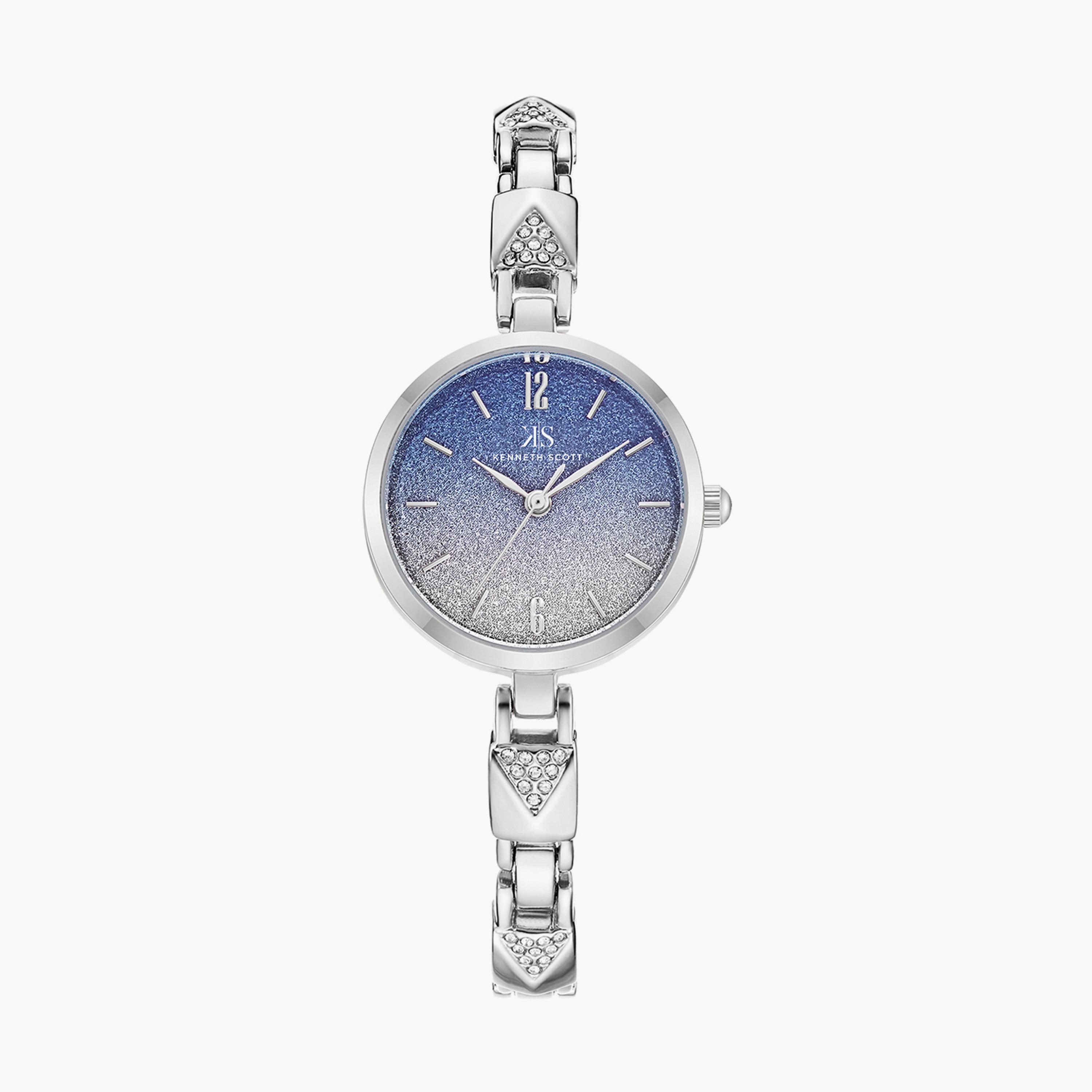 Kenneth Scott Silver Analog Stainless Steel Strap Watch | K23507-SBSL-women-watchesandjewellery-watches-image-1