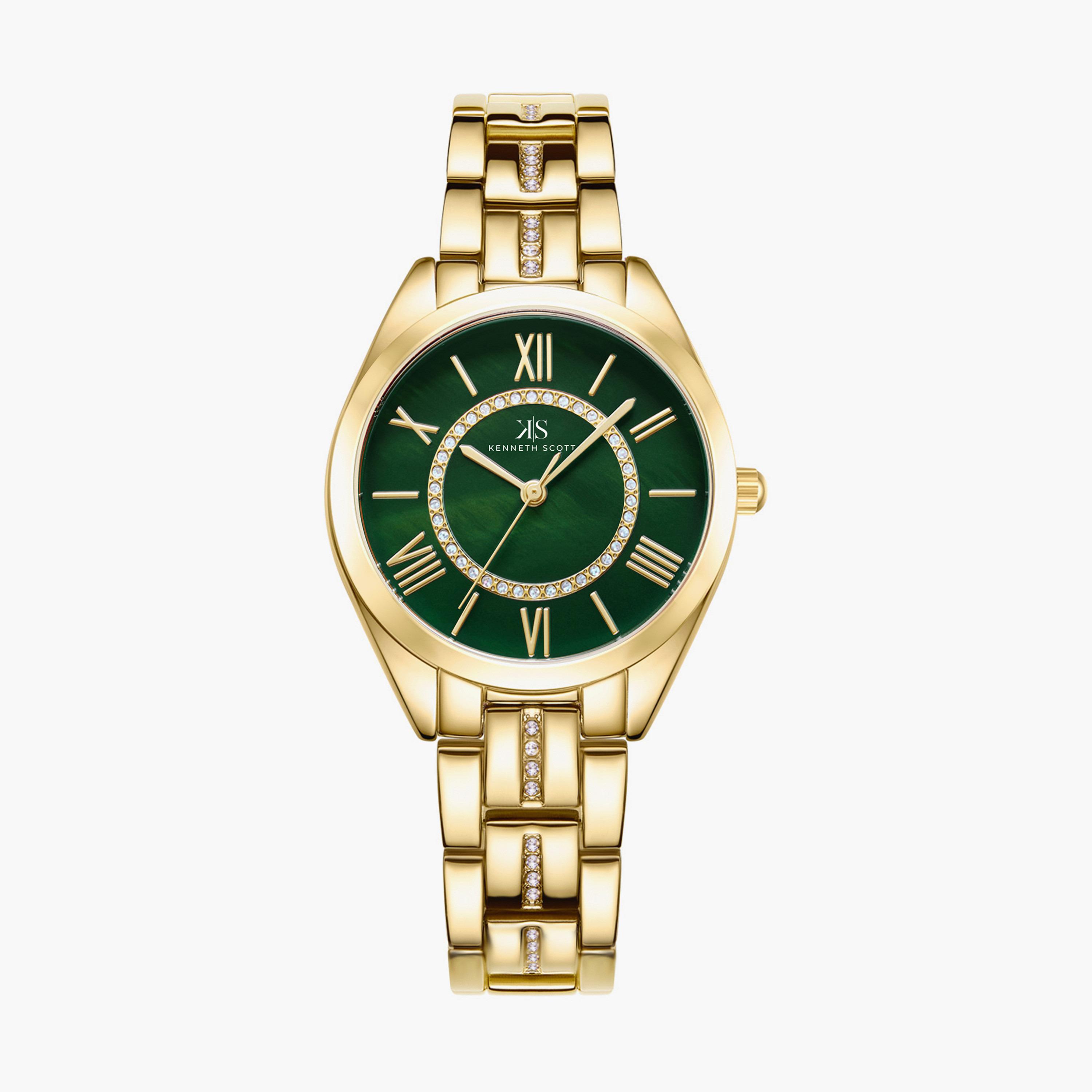ساعة أنالوج من كينيث سكوت بسوار سبيكة معدني بلون ذهبي | K23510-GBGH-women-watchesandjewellery-watches-image-1