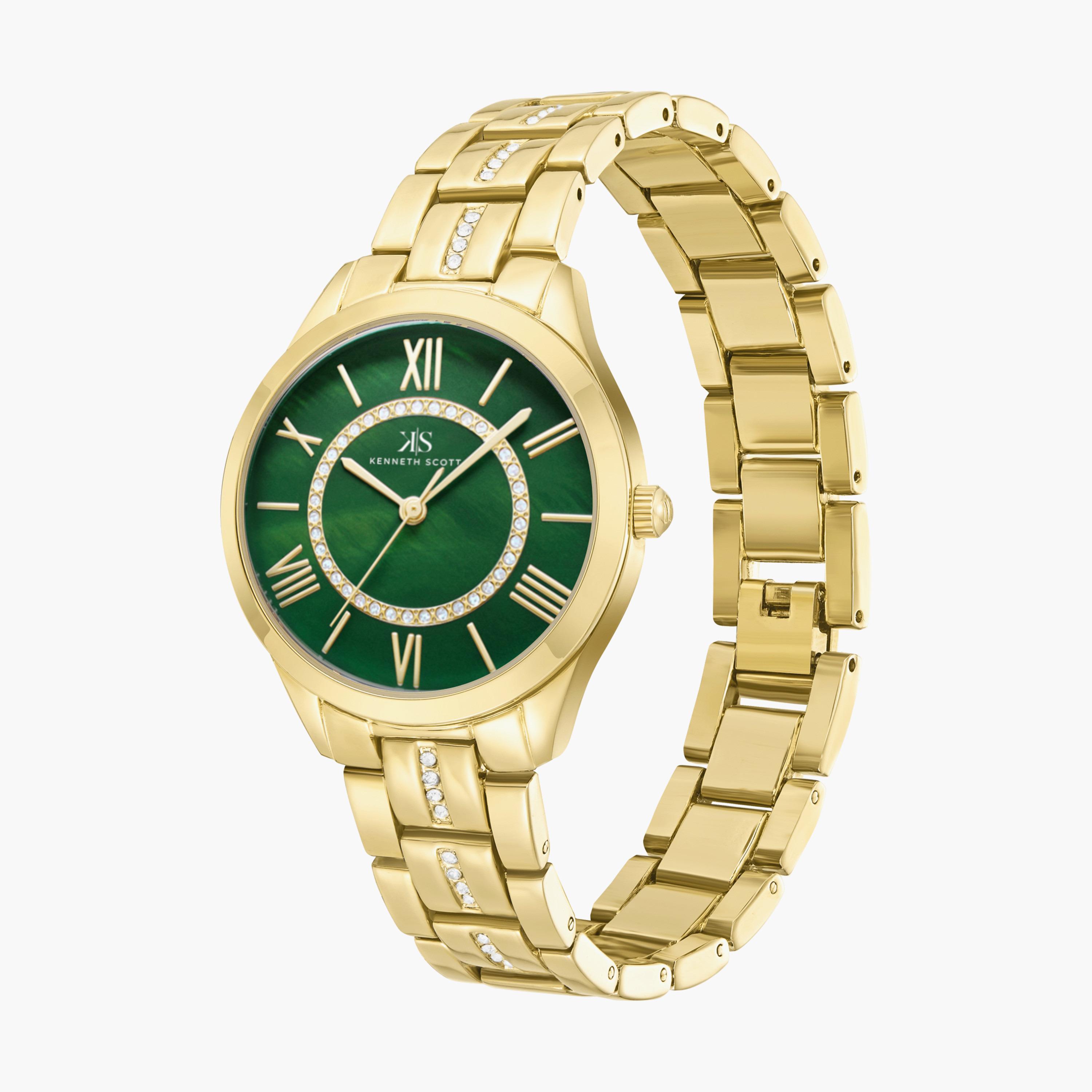 ساعة أنالوج من كينيث سكوت بسوار سبيكة معدني بلون ذهبي | K23510-GBGH-women-watchesandjewellery-watches-image-2