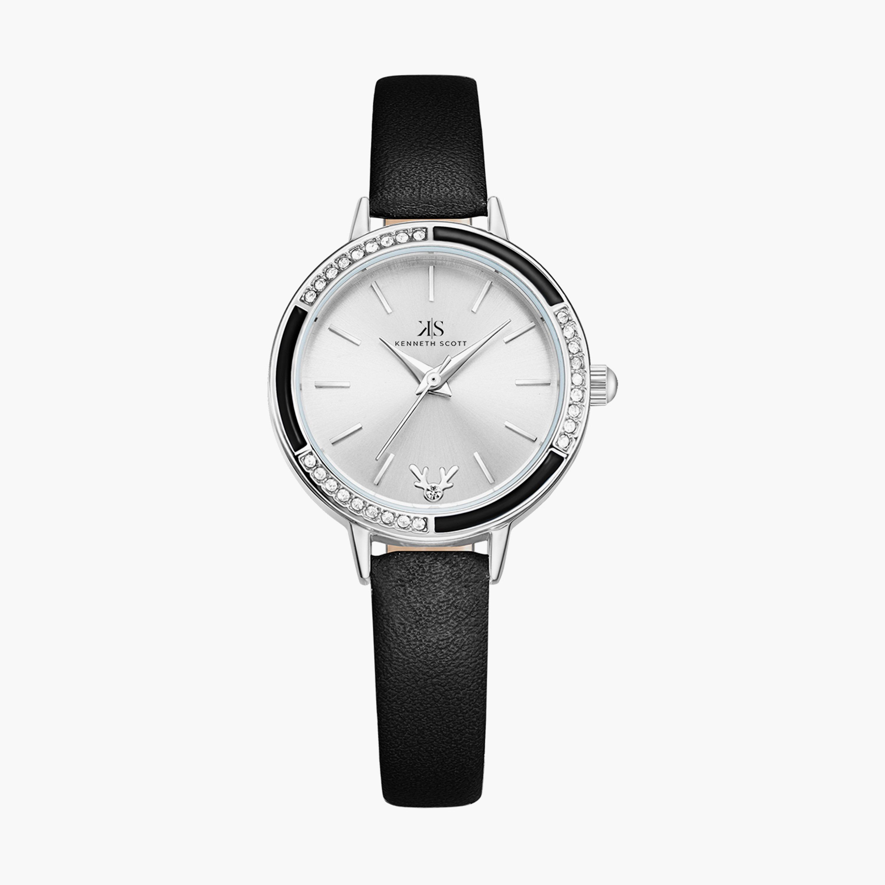 ساعة من كينيث سكوت بسوار بي يو معدني أسود اللون | K23511-SLBS-women-watchesandjewellery-watches-image-1