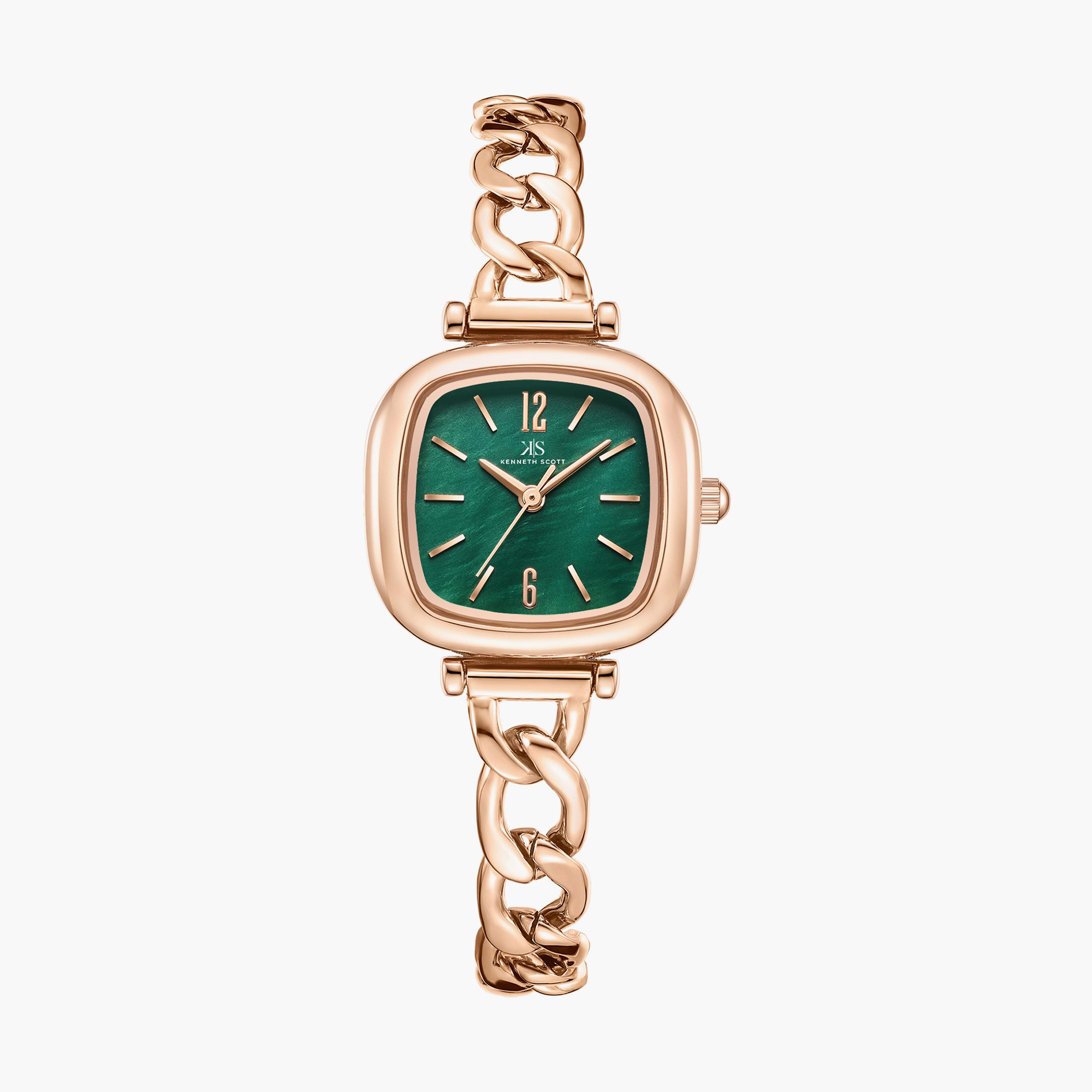 Kenneth Scott Rose Gold Analog Stainless steel Strap Watch | K23513-RBKG | 26 MM-women-watchesandjewellery-watches-image-1