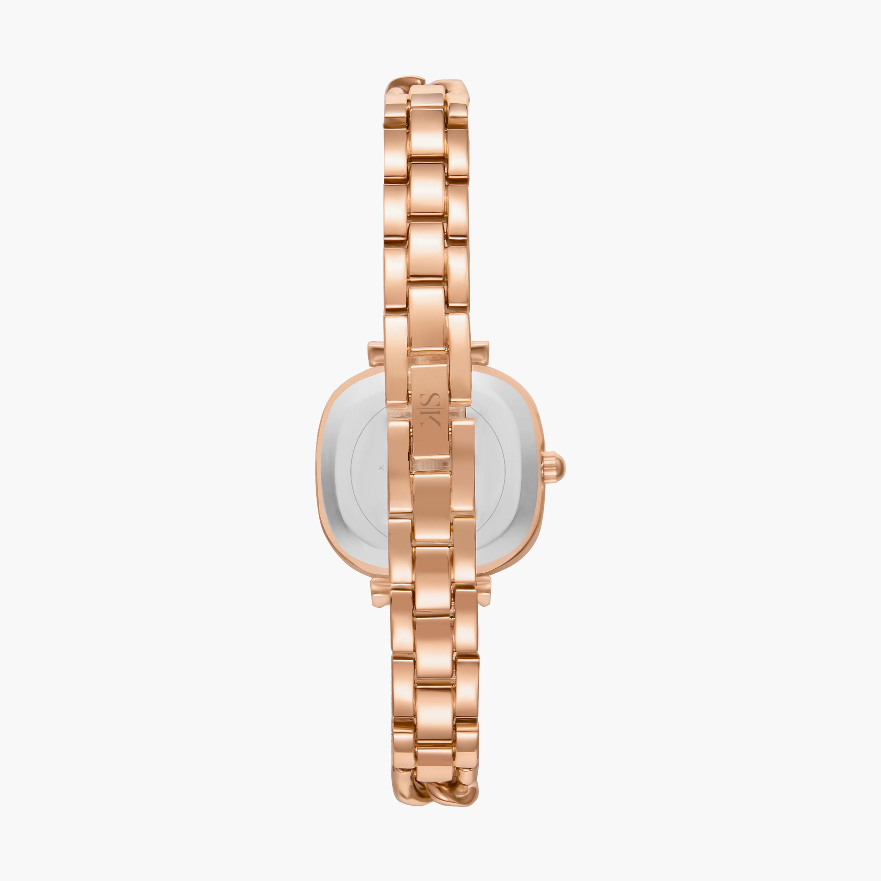 ساعة انالوج بسوار الستانلس ستيل بلون ذهبي وردي من كينيث سكوت | K23513-RBKL-women-watchesandjewellery-watches-image-3
