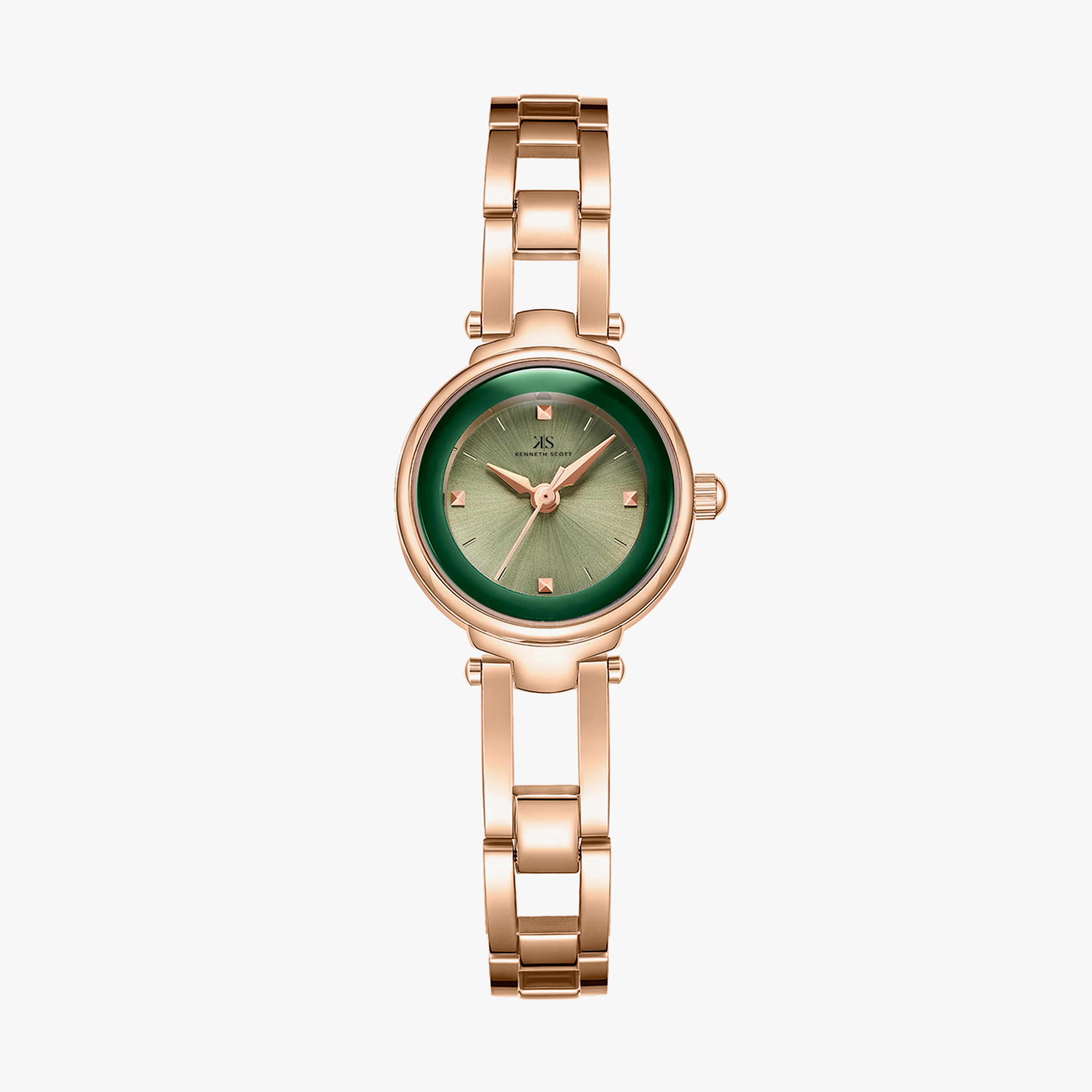 Kenneth Scott Rose Gold Analog Stainless Steel Strap Watch | K23516-RBKH-women-watchesandjewellery-watches-image-1