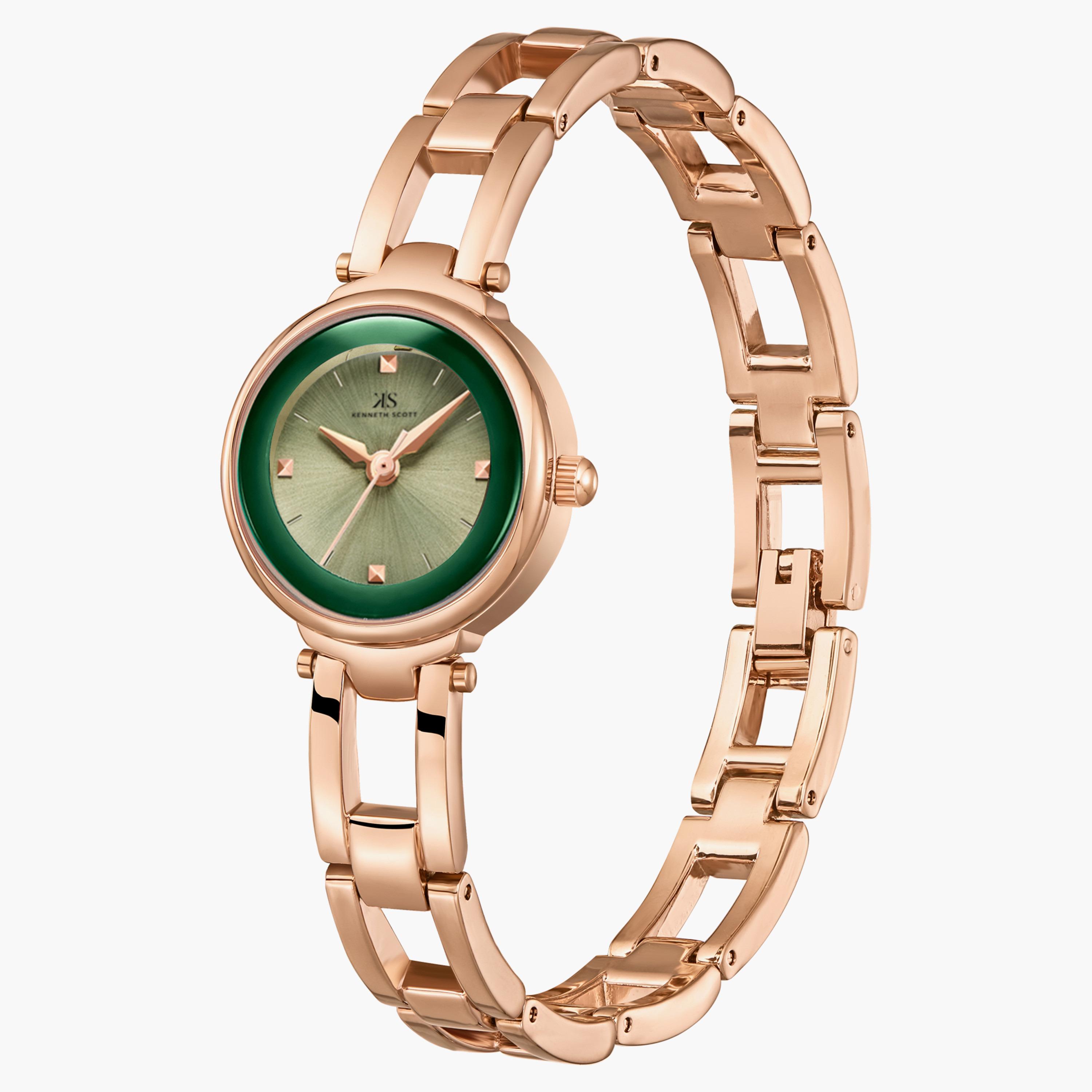 Kenneth Scott Rose Gold Analog Stainless Steel Strap Watch | K23516-RBKH-women-watchesandjewellery-watches-image-2