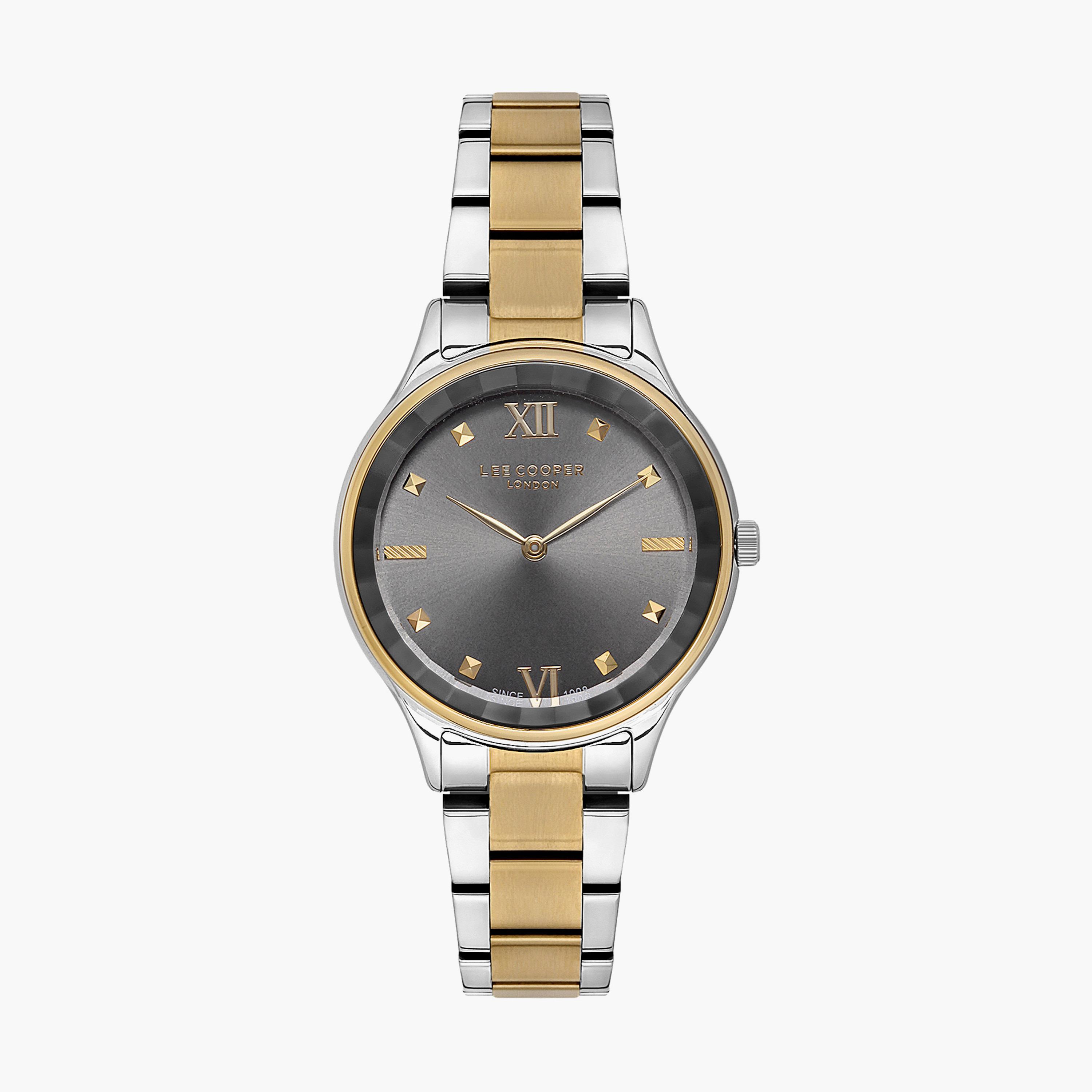 ساعة انالوج بسوار ستانلس ستيل بلون فضي وذهبي للنساء من لي كوبر | LC07113.260-women-watchesandjewellery-watches-image-1