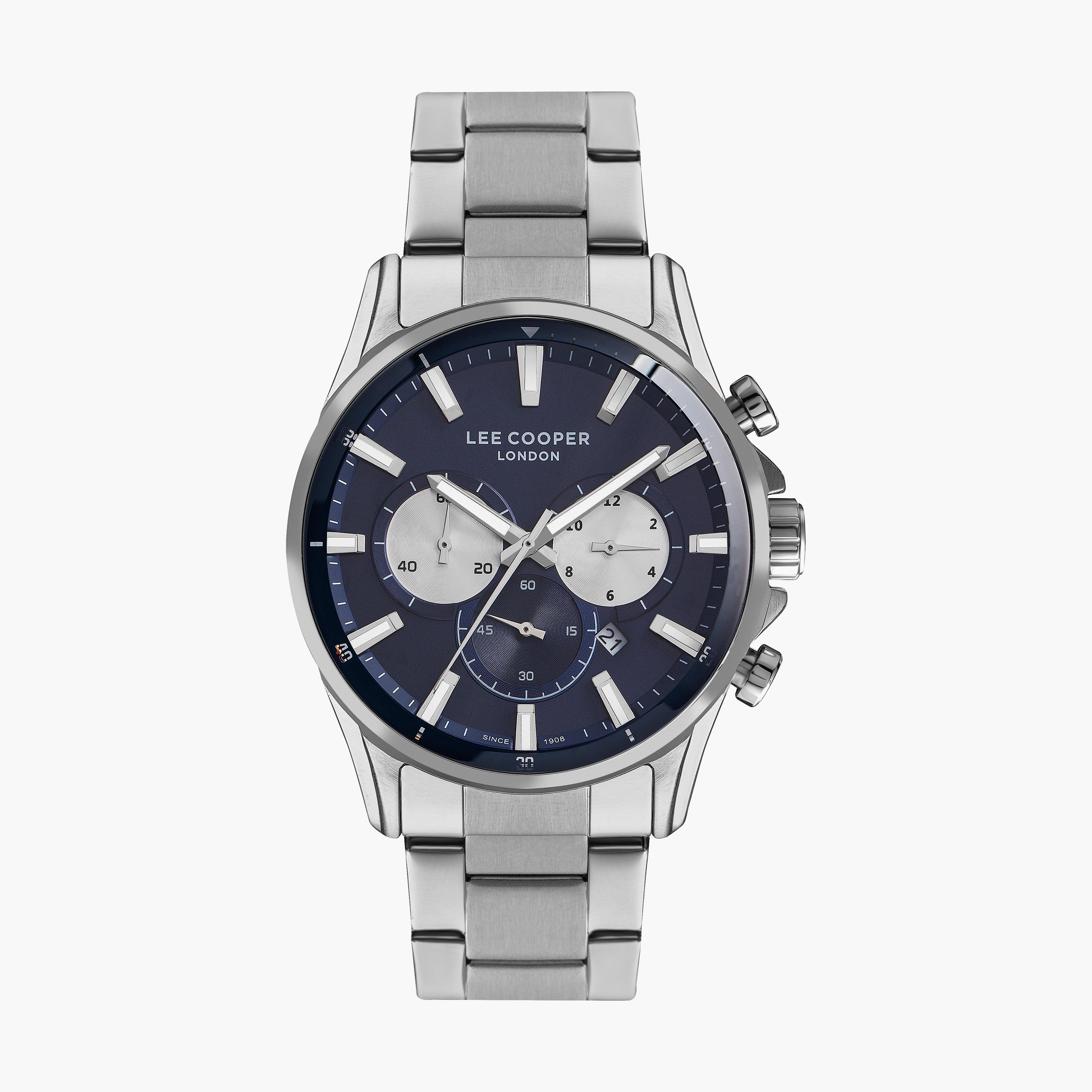 ساعة كرونوغراف بسوار ستانلس ستيل بلون فضي للرجال من لي كوبر | LC07167.390-men-watchesandjewellery-watches-image-1
