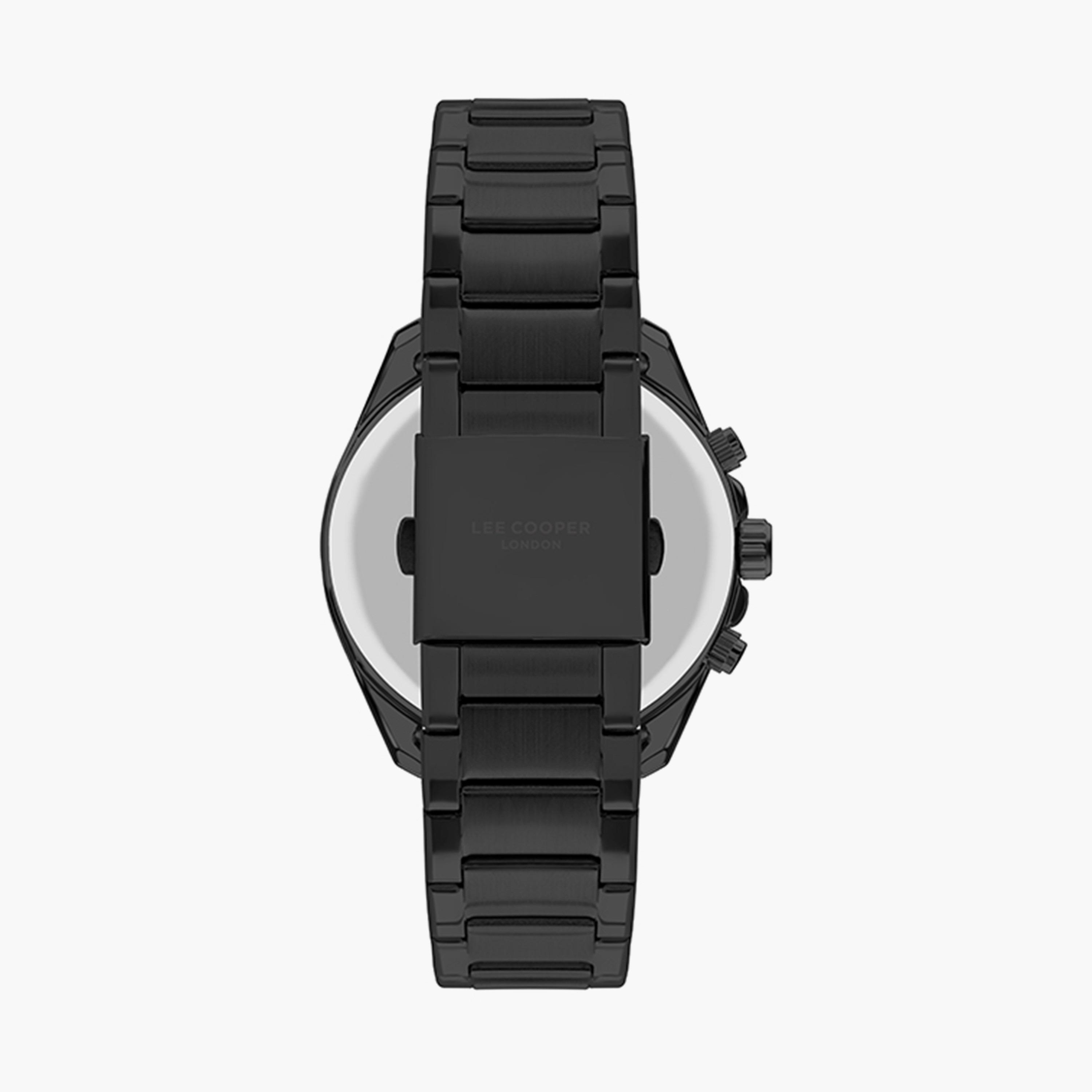 ساعة كرونوغراف بسوار ستانلس ستيل بلون أسود للرجال من لي كوبر | LC07455.650-men-watchesandjewellery-watches-image-3