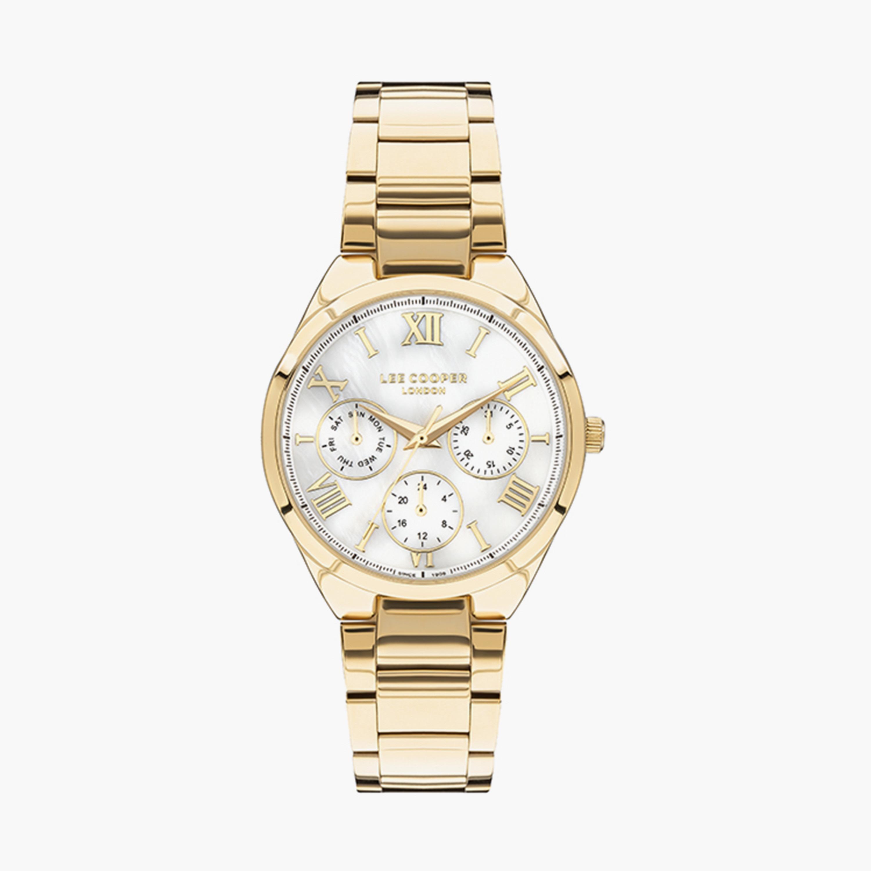ساعة انالوج بسوار ستانلس ستيل بلون ذهبي للنساء من لي كوبر | LC07456.120-men-watchesandjewellery-watches-image-1