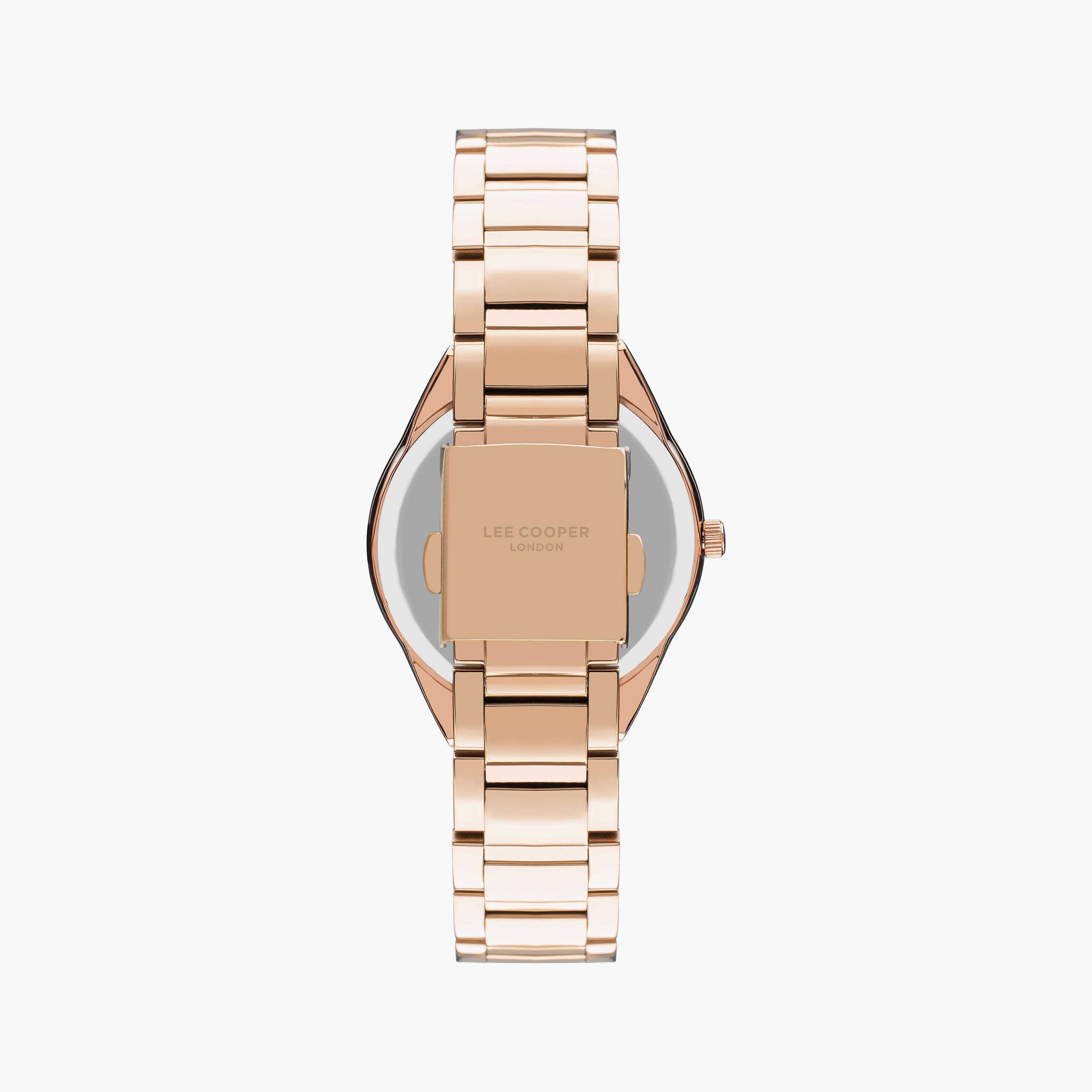 ساعة أنالوج ذهبية وردية بسوار ستانلس ستيل من لي كوبر للنساء | LC07456.420-women-watchesandjewellery-watches-image-3
