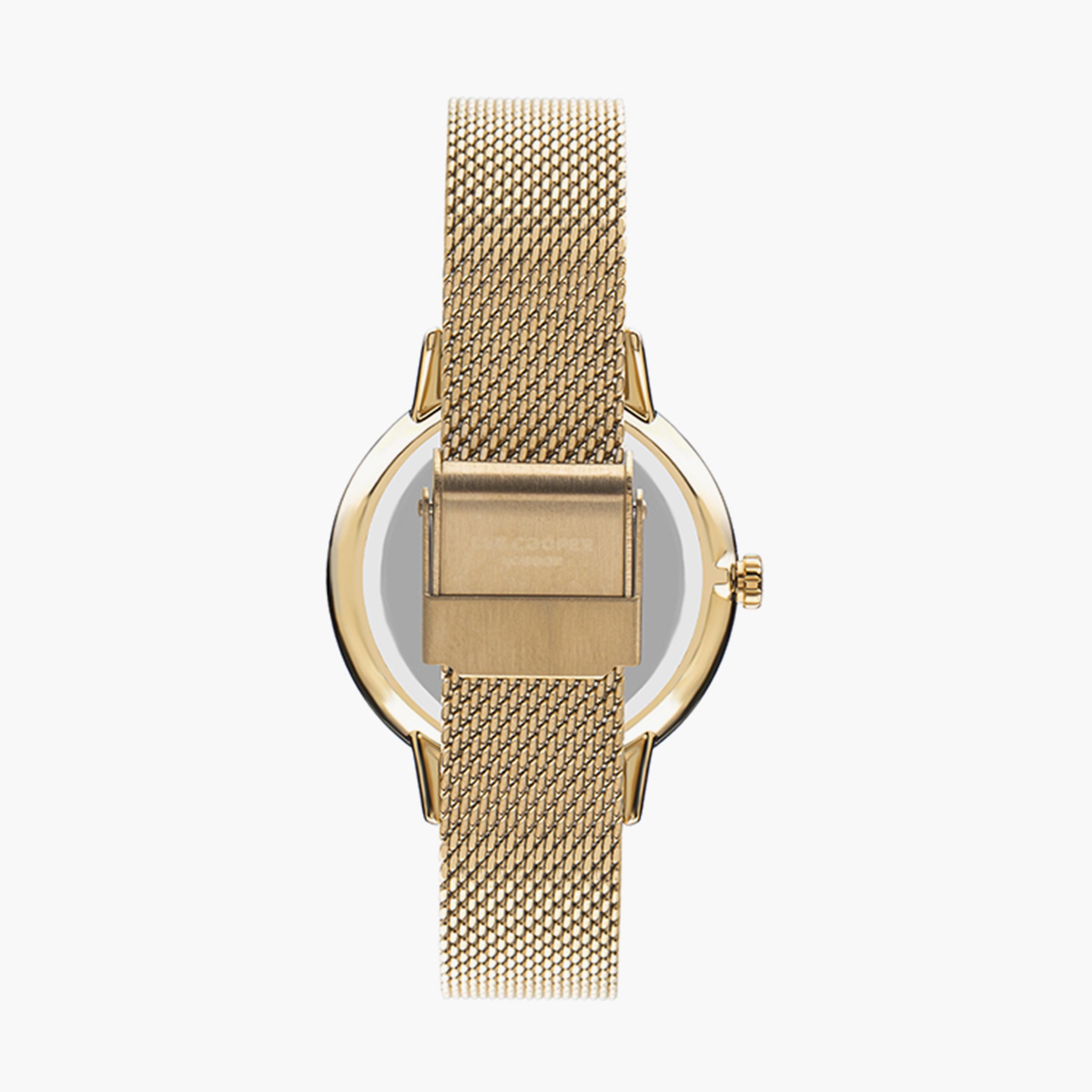 ساعة أنالوج بسوار شبكي بلون ذهبي للنساء من لي كوبر | LC07473.130-women-watchesandjewellery-watches-image-3