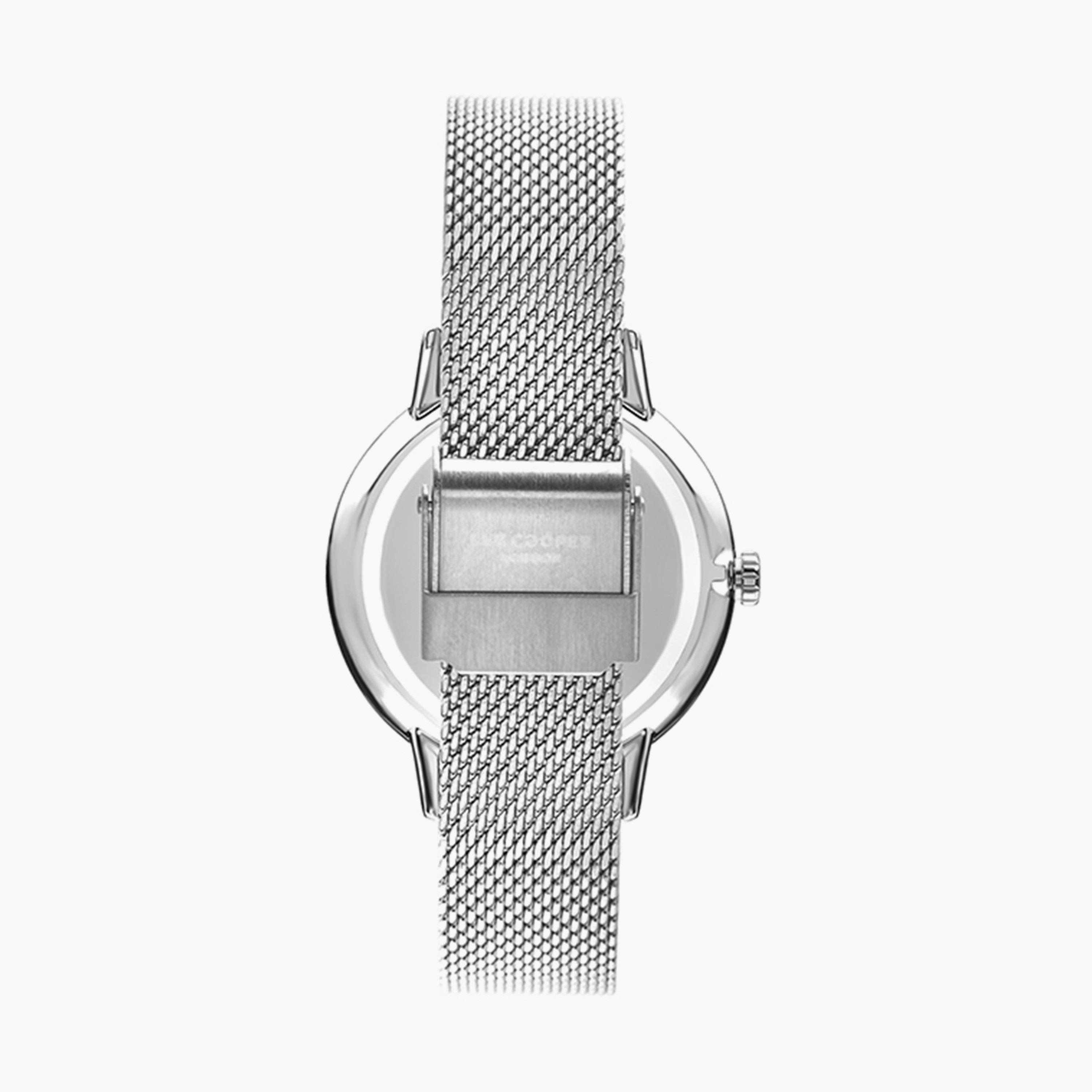 ساعة أنالوج بسوار شبكي بلون فضي للنساء من لي كوبر | LC07473.330-women-watchesandjewellery-watches-image-3