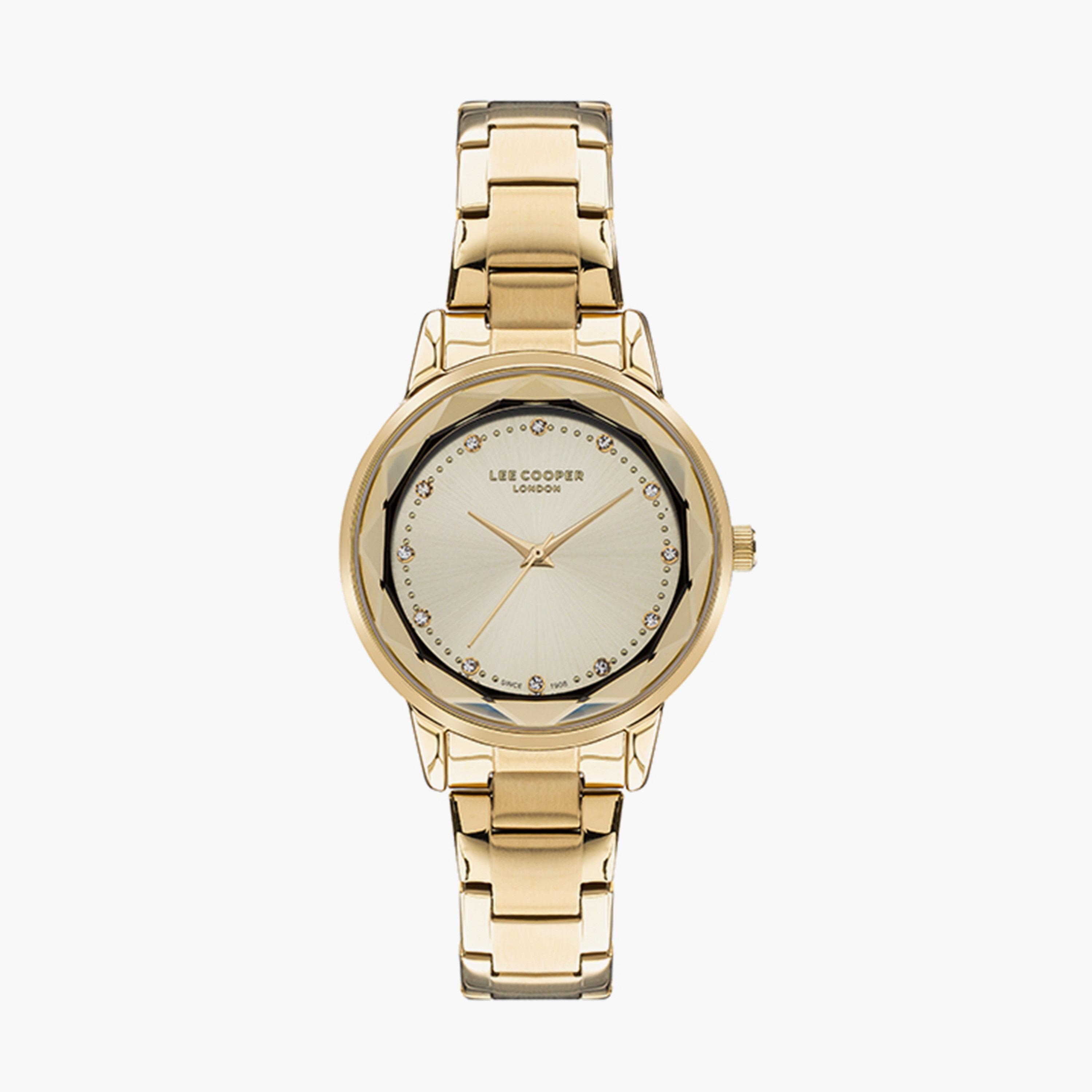 ساعة انالوج بسوار ستانلس ستيل بلون ذهبي للنساء من لي كوبر | LC07501.120-women-watchesandjewellery-watches-image-1