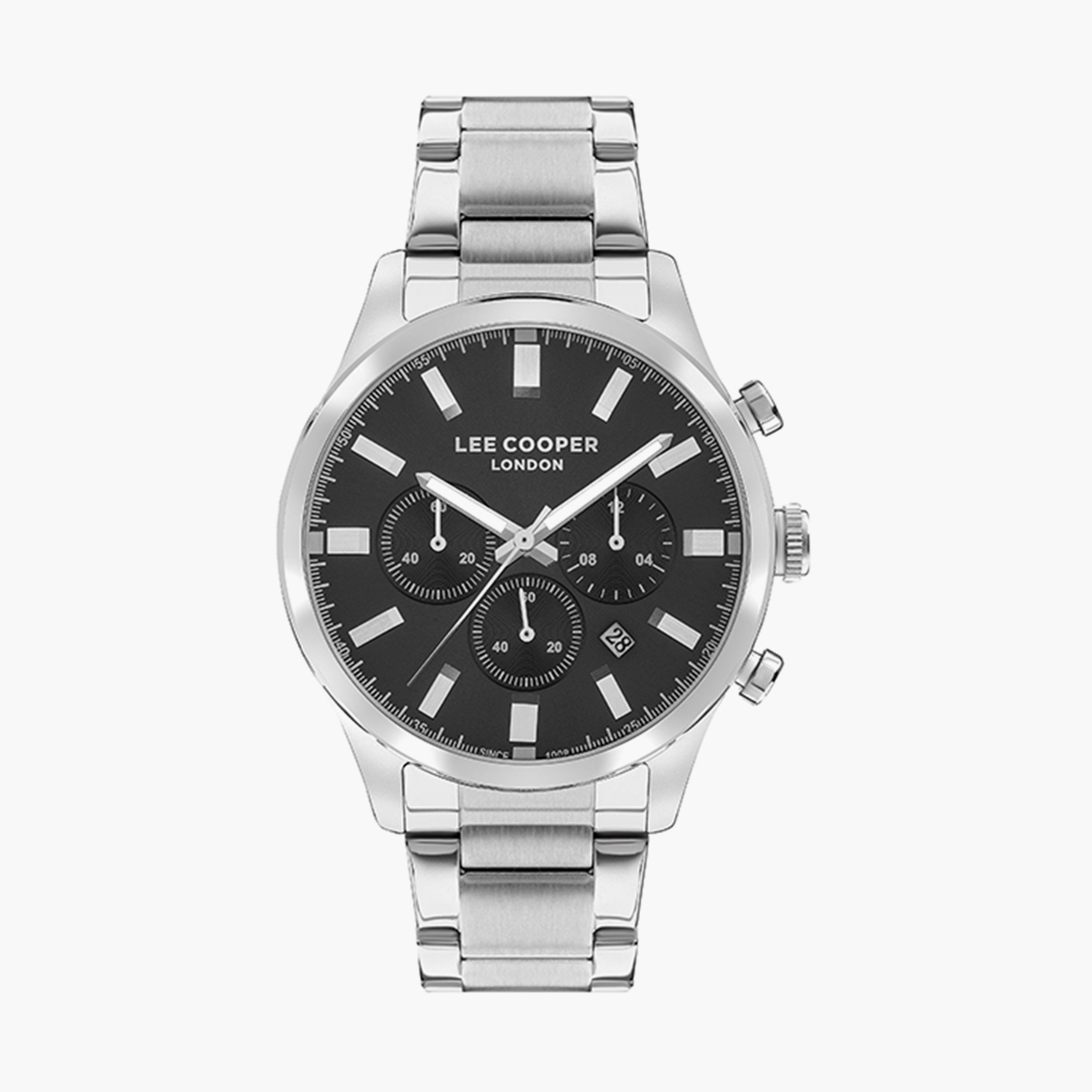 ساعة كرونوغراف بسوار ستانلس ستيل بلون فضي للرجال من لي كوبر | LC07509.350-men-watchesandjewellery-watches-image-1