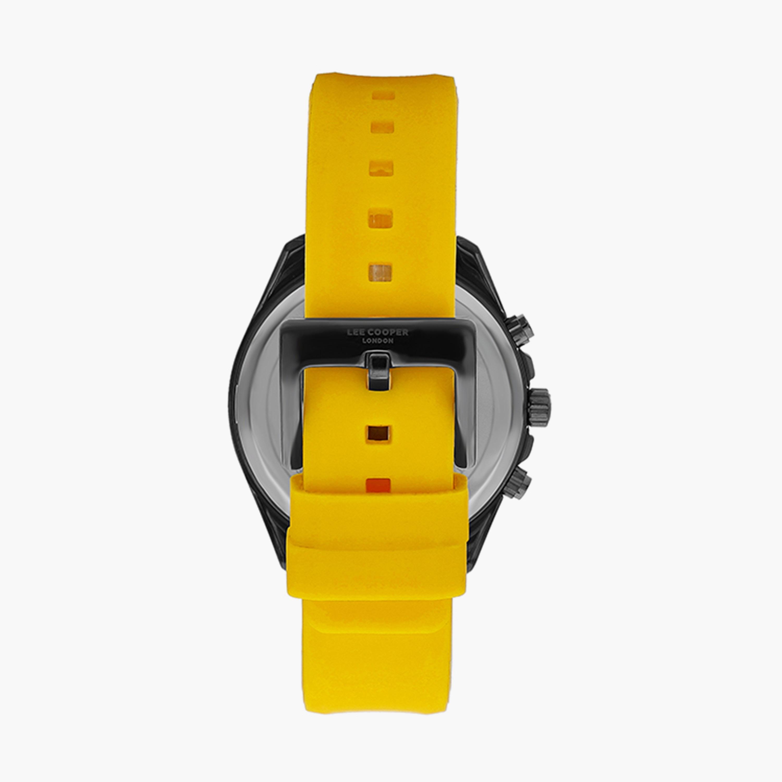 ساعة كرونوغراف بسوار سليكون بلون أصفر للرجال من لي كوبر | LC07522.066-men-watchesandjewellery-watches-image-3