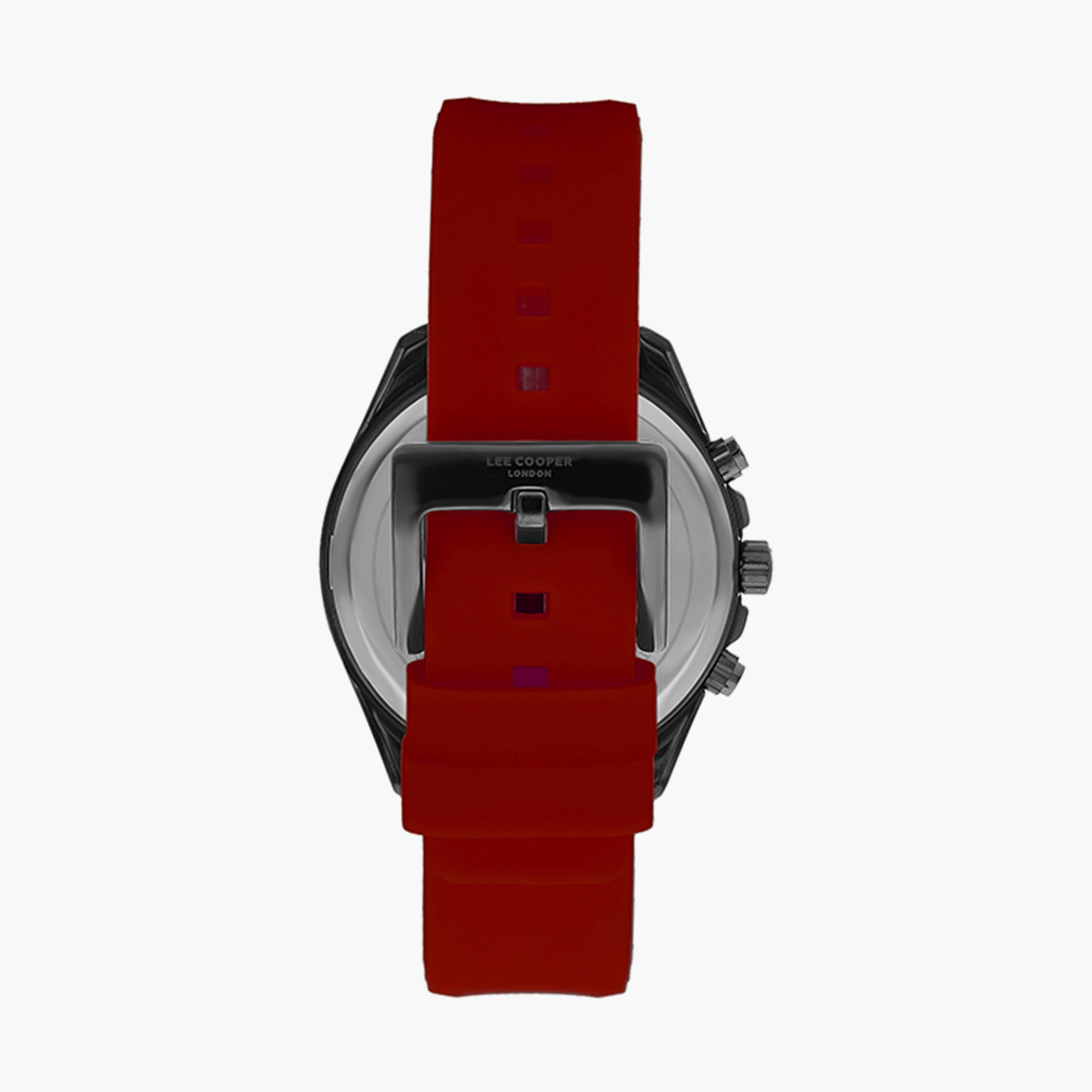 ساعة كرونوغراف بسوار سليكون بلون أحمر للرجال من لي كوبر | LC07522.658-men-watchesandjewellery-watches-image-3