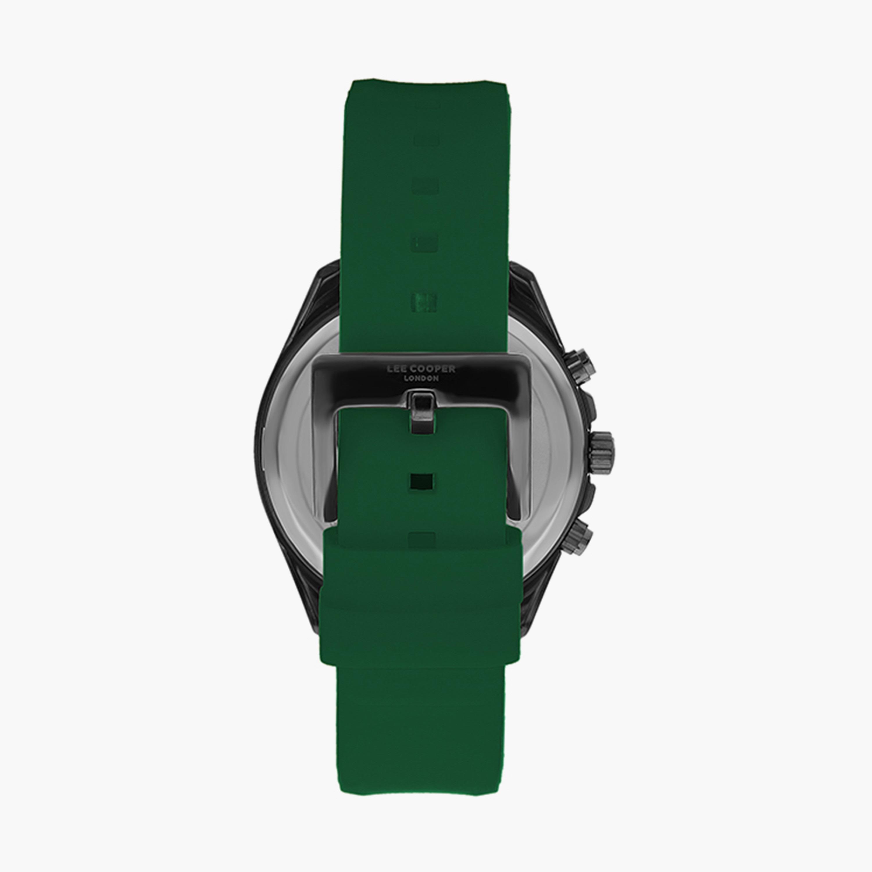 ساعة كرونوغراف بسوار سليكون بلون أخضر للرجال من لي كوبر | LC07522.677-men-watchesandjewellery-watches-image-3