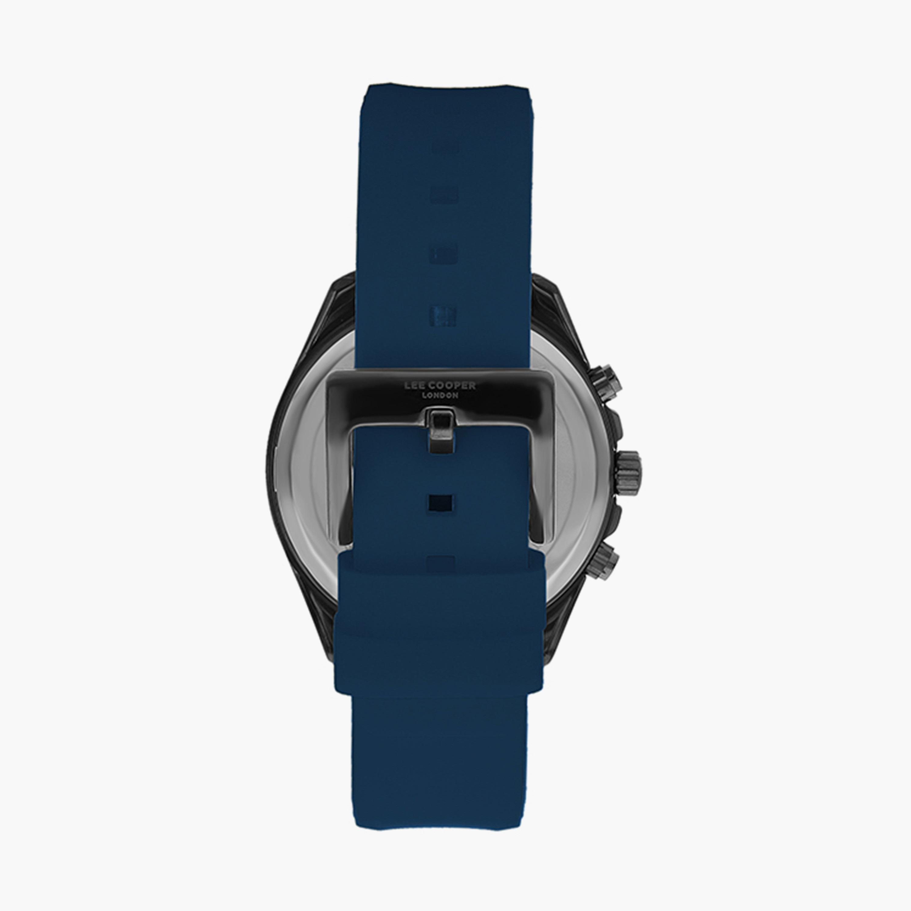 ساعة كرونوغراف بسوار سليكون بلون أزرق للرجال من لي كوبر | LC07522.699-men-watchesandjewellery-watches-image-3
