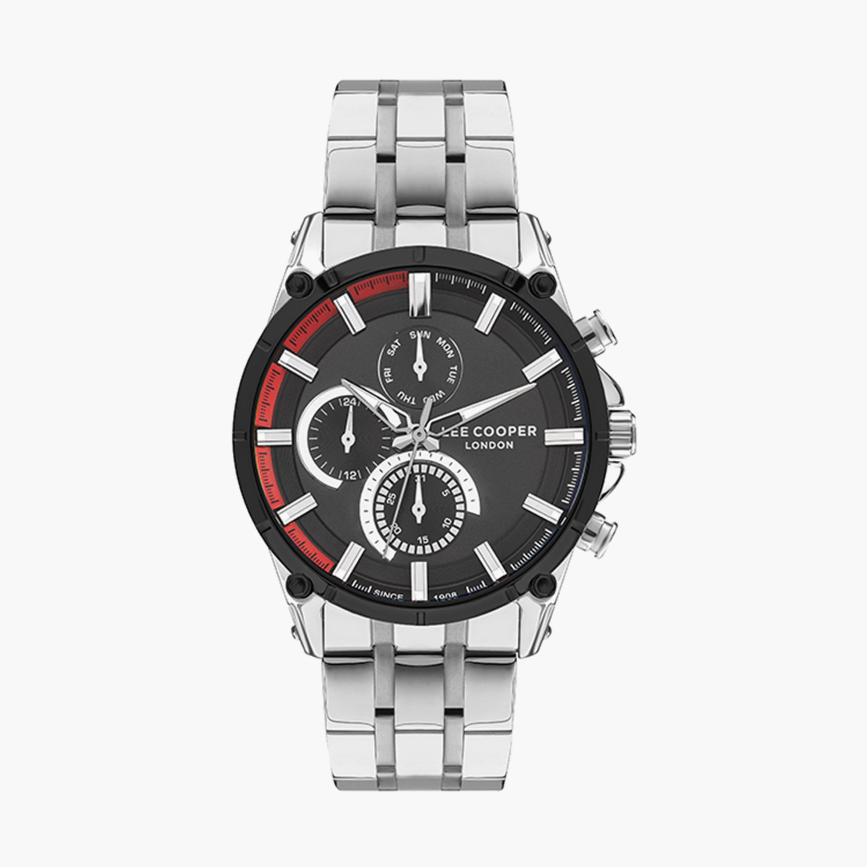 ساعة كرونوغراف بسوار ستانلس ستيل بلون فضي للرجال من لي كوبر | LC07532.350-men-watchesandjewellery-watches-image-1