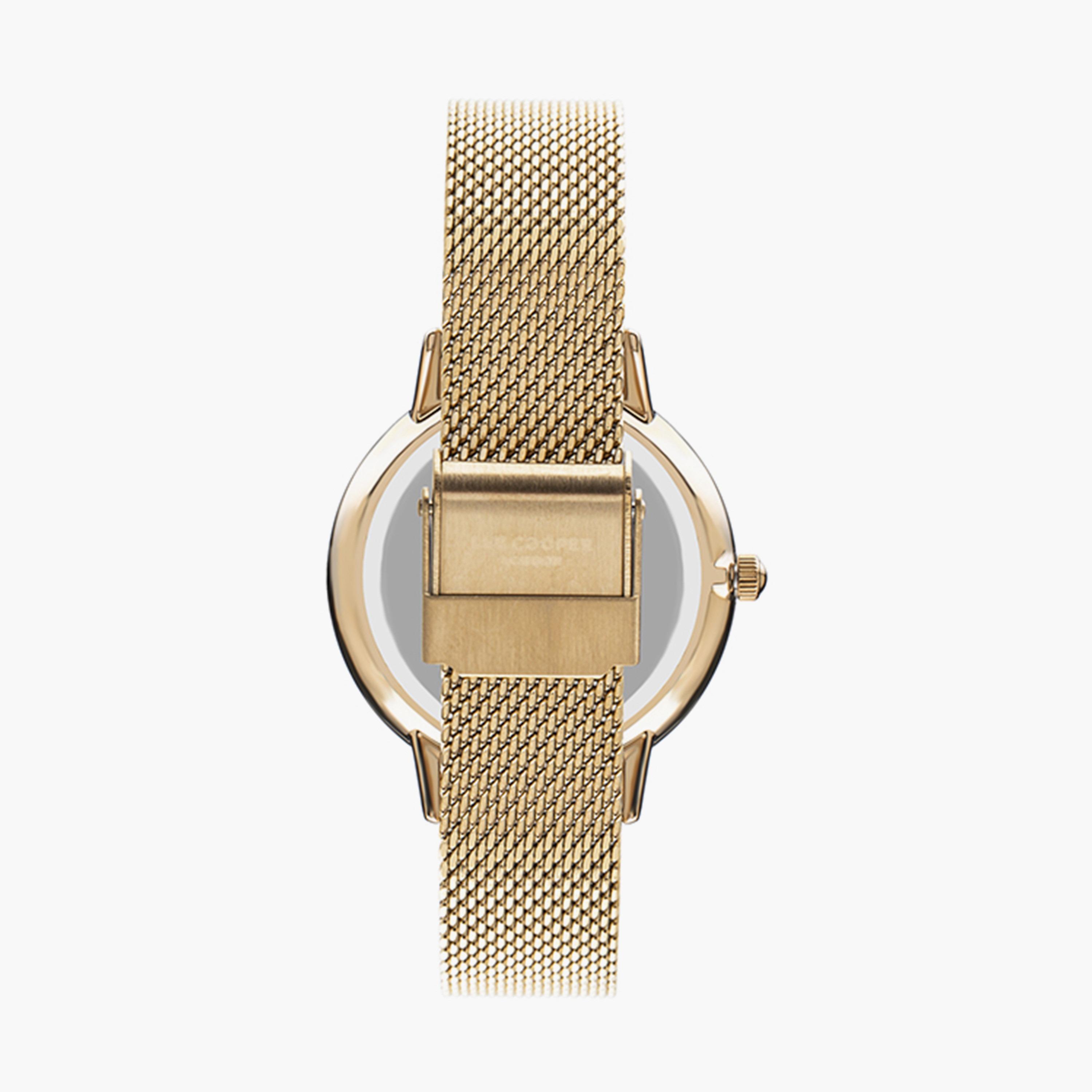 ساعة أنالوج بسوار شبكي بلون ذهبي للنساء من لي كوبر | LC07552.130-women-watchesandjewellery-watches-image-3