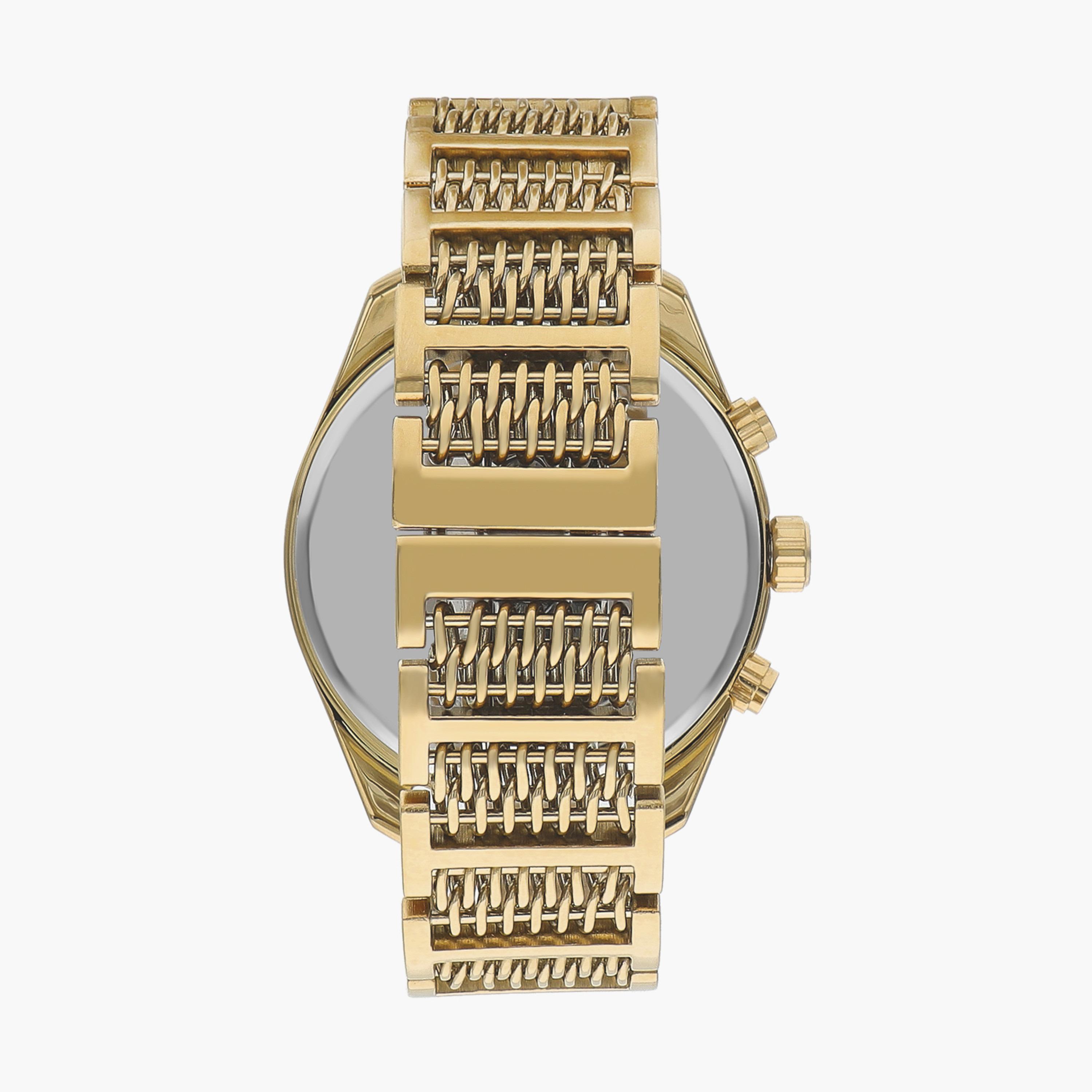 ساعة كرونوغراف بسوار ستانلس ستيل بلون ذهبي للرجال من لي كوبر | LC07556.150-men-watchesandjewellery-watches-image-3