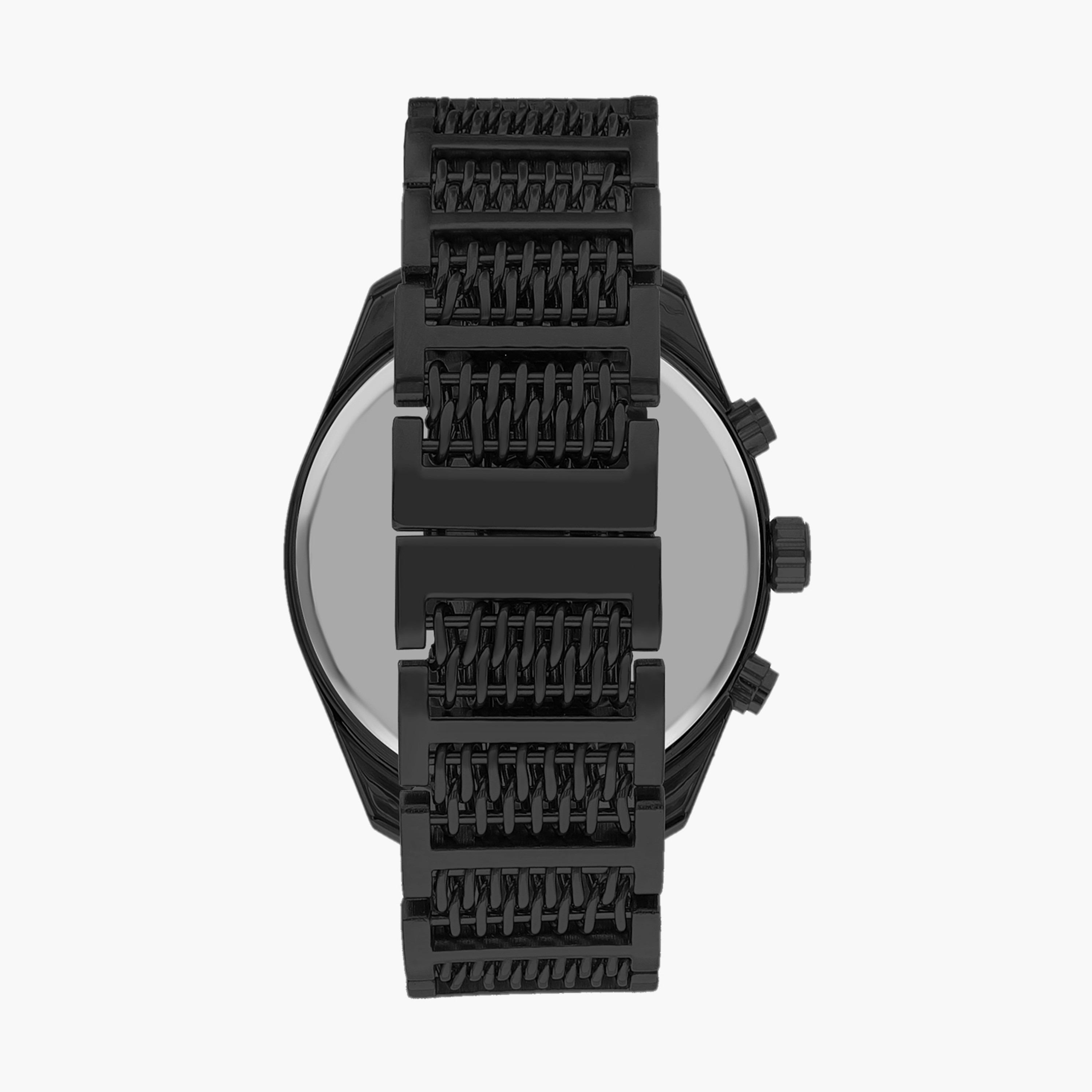 ساعة كرونوغراف بسوار ستانلس ستيل بلون أسود للرجال من لي كوبر | LC07556.690-men-watchesandjewellery-watches-image-3