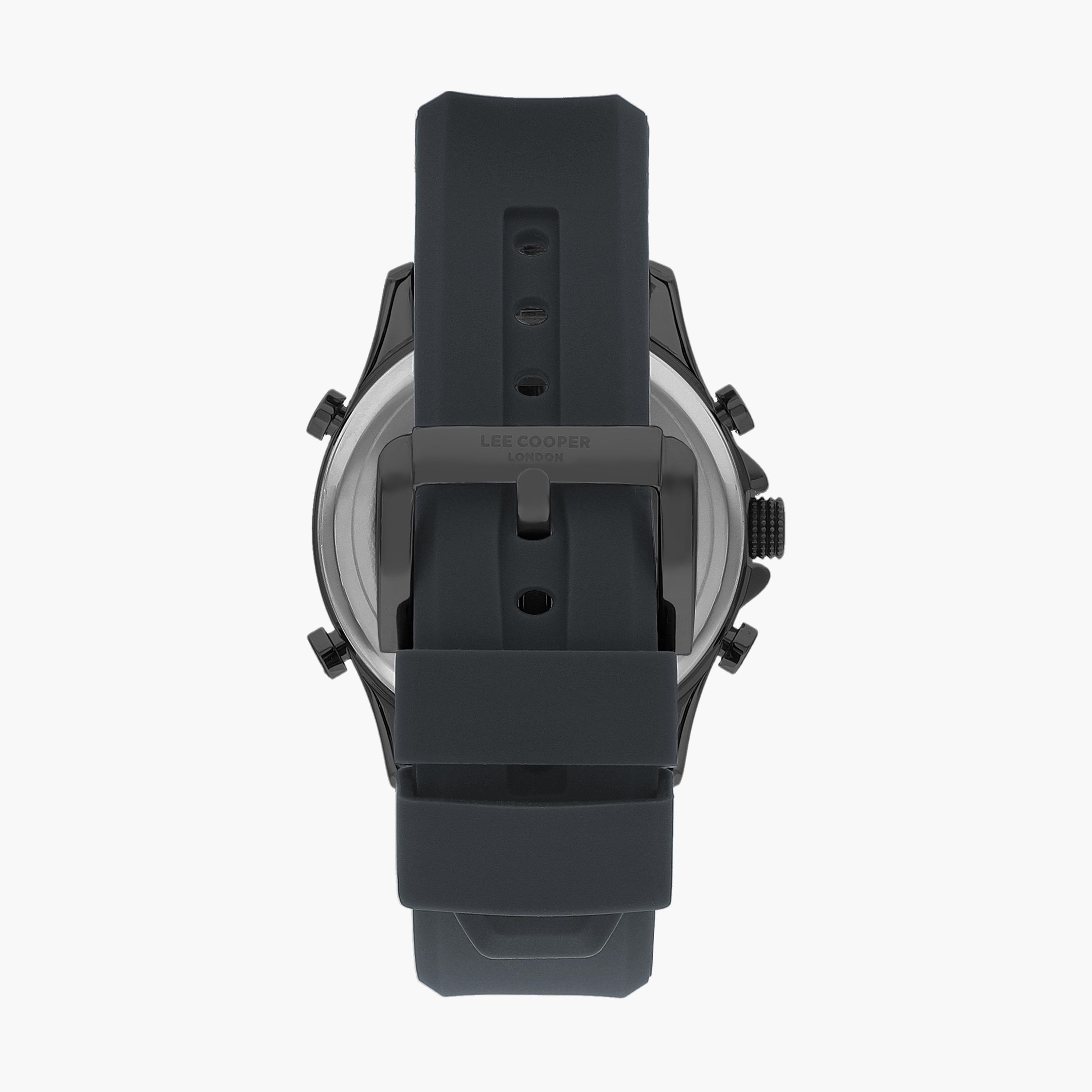 ساعة أنالوج بسوار سليكون رقمي بلون رمادي للرجال من لي كوبر | LC07559.066-men-watchesandjewellery-watches-image-3