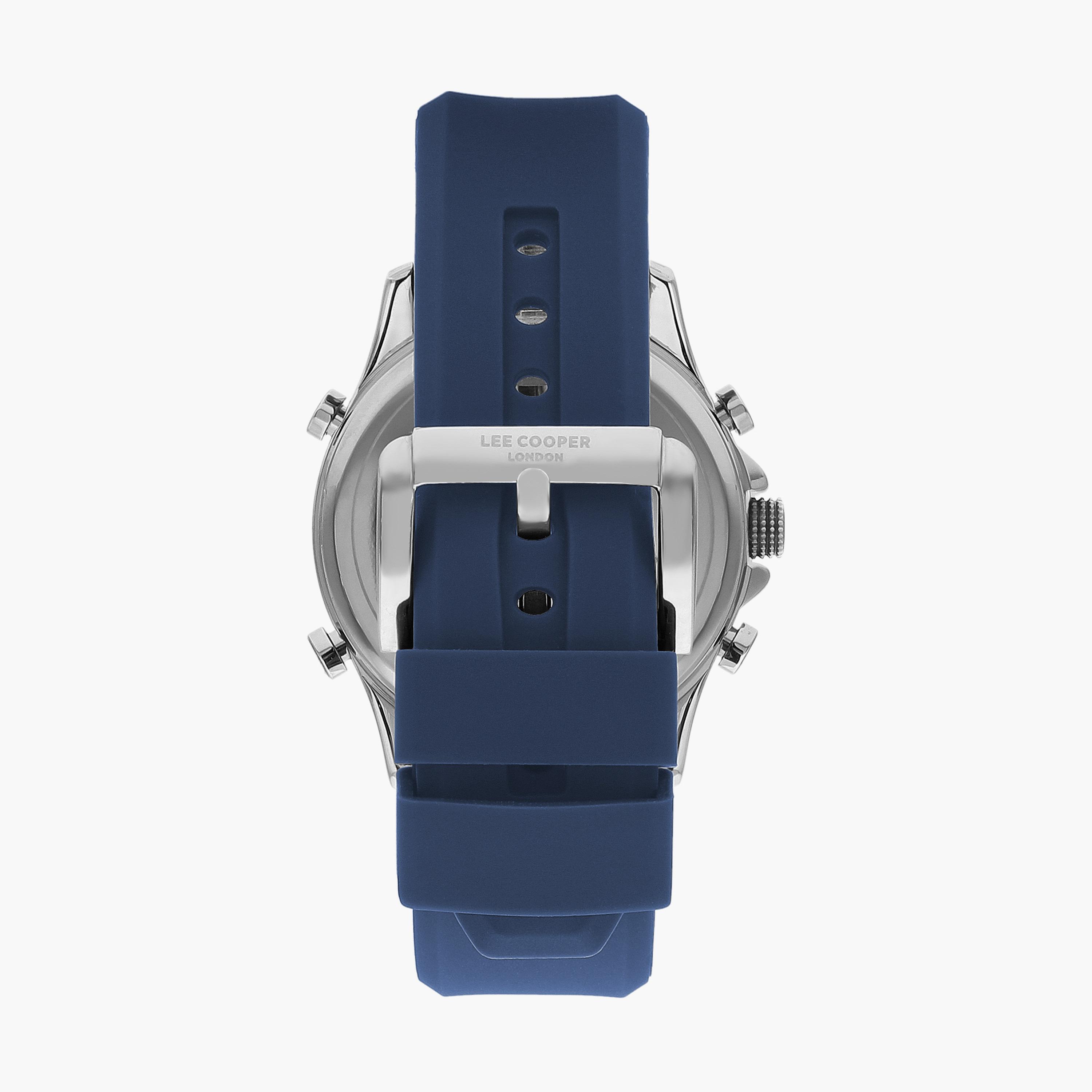ساعة أنالوج بسوار سليكون رقمي بلون أزرق للرجال من لي كوبر | LC07559.399-men-watchesandjewellery-watches-image-3