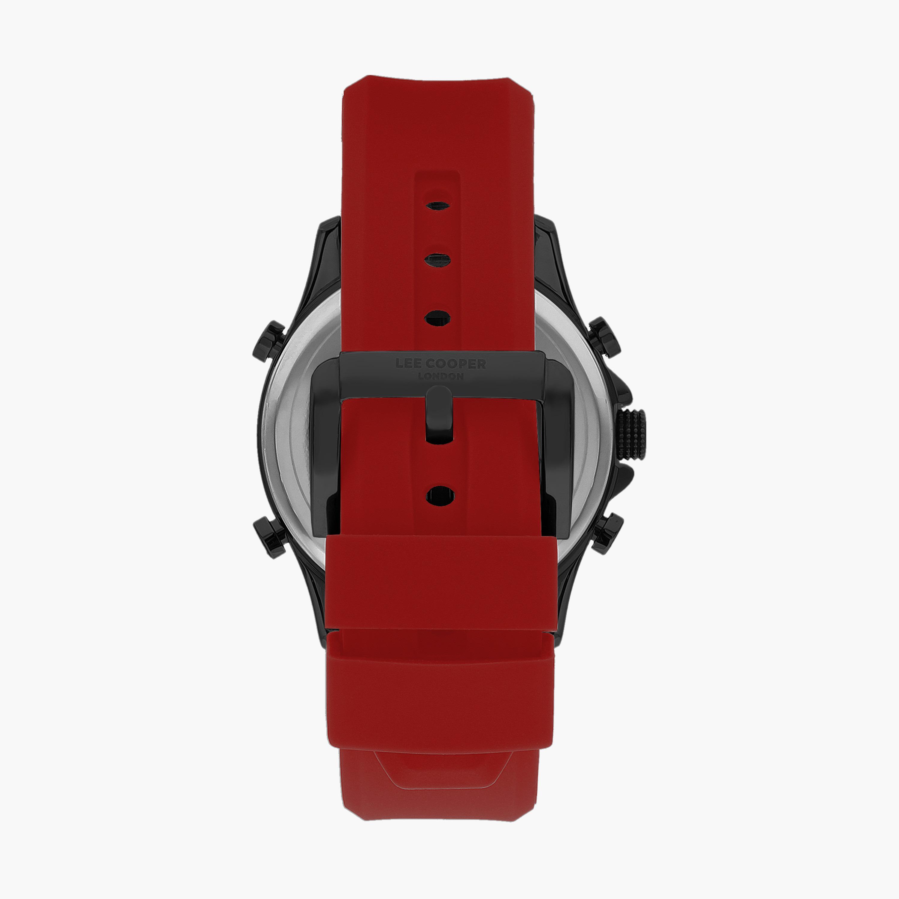 ساعة أنالوج بسوار سليكون رقمي بلون أحمر للرجال من لي كوبر | LC07559.658-men-watchesandjewellery-watches-image-3