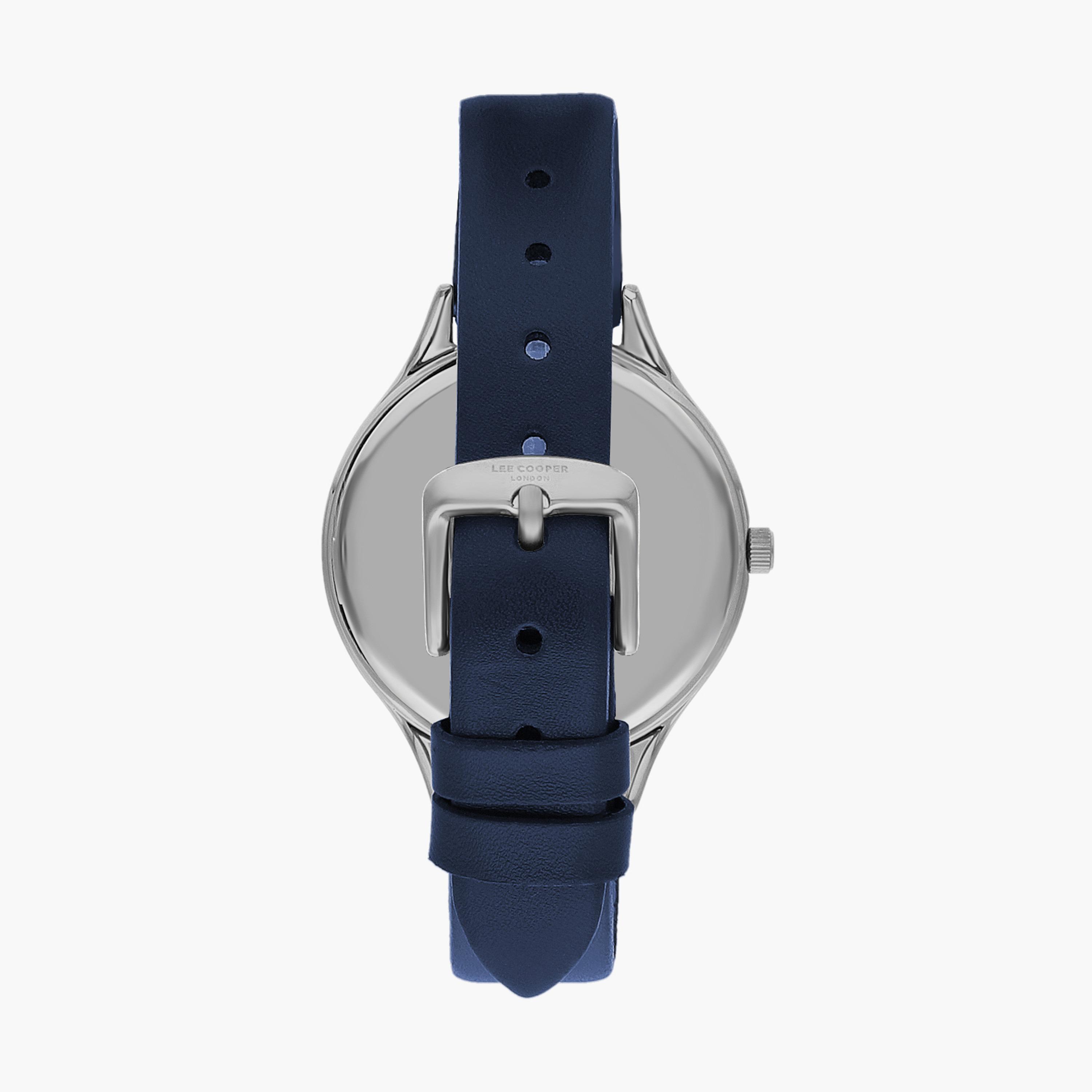 ساعة أنالوج بسوار جلدي بلون أزرق للنساء من لي كوبر | LC07567.399-women-watchesandjewellery-watches-image-3