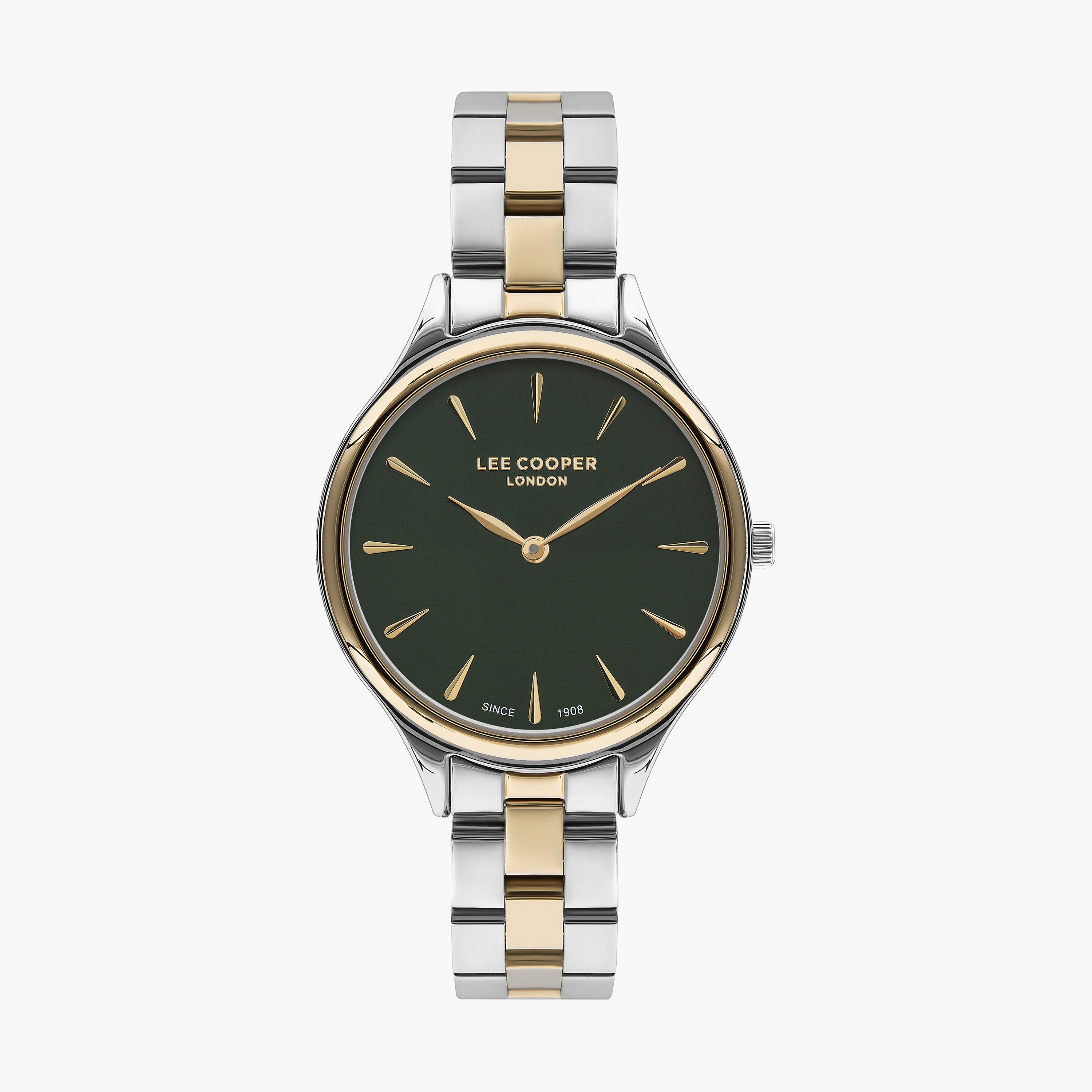 ساعة انالوج بسوار ستانلس ستيل بلون فضي وذهبي للنساء من لي كوبر | LC07568.270-women-watchesandjewellery-watches-image-1