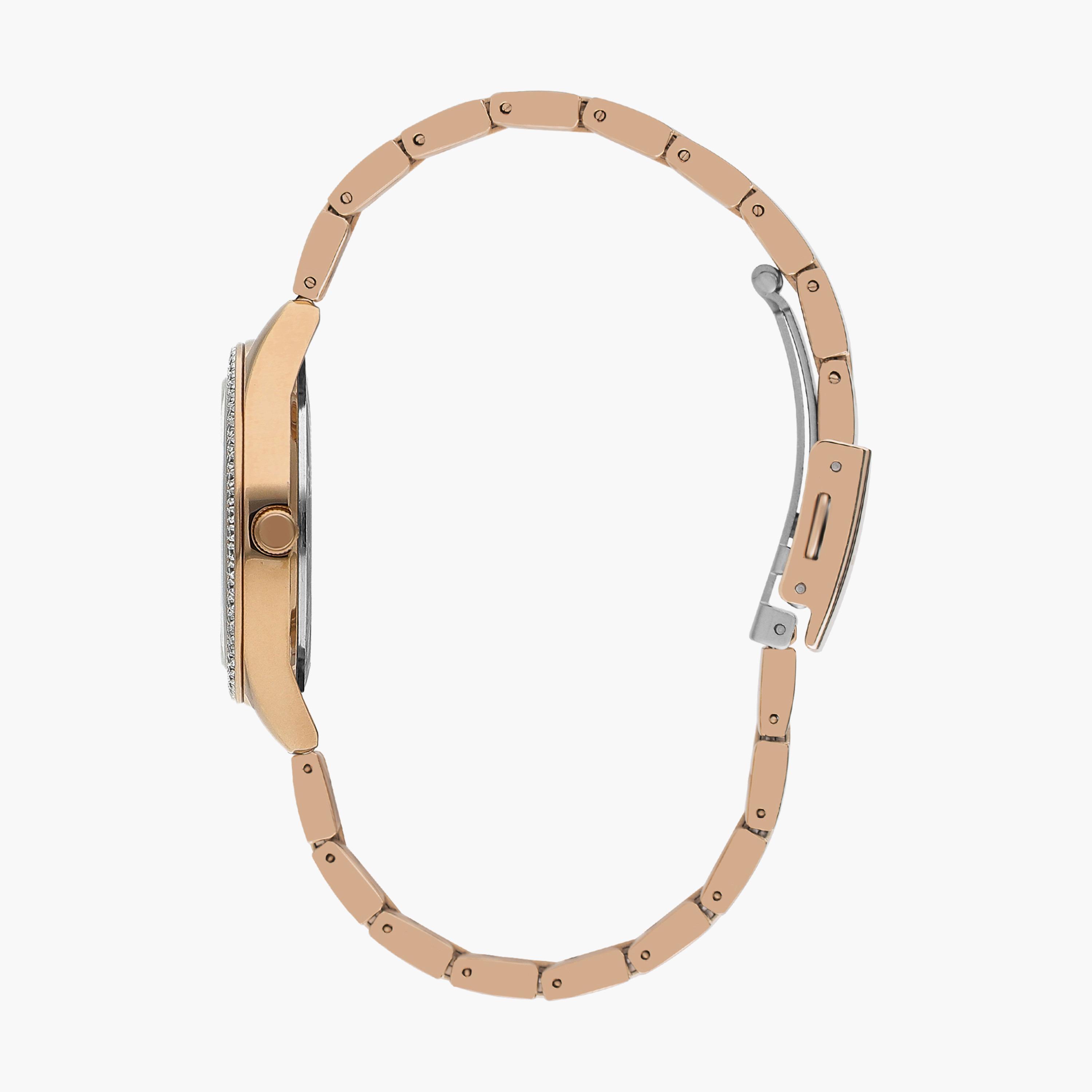 ساعة انالوج بسوار ستانلس ستيل بلون ذهبي وردي للنساء من لي كوبر | LC07569.430-women-watchesandjewellery-watches-image-2