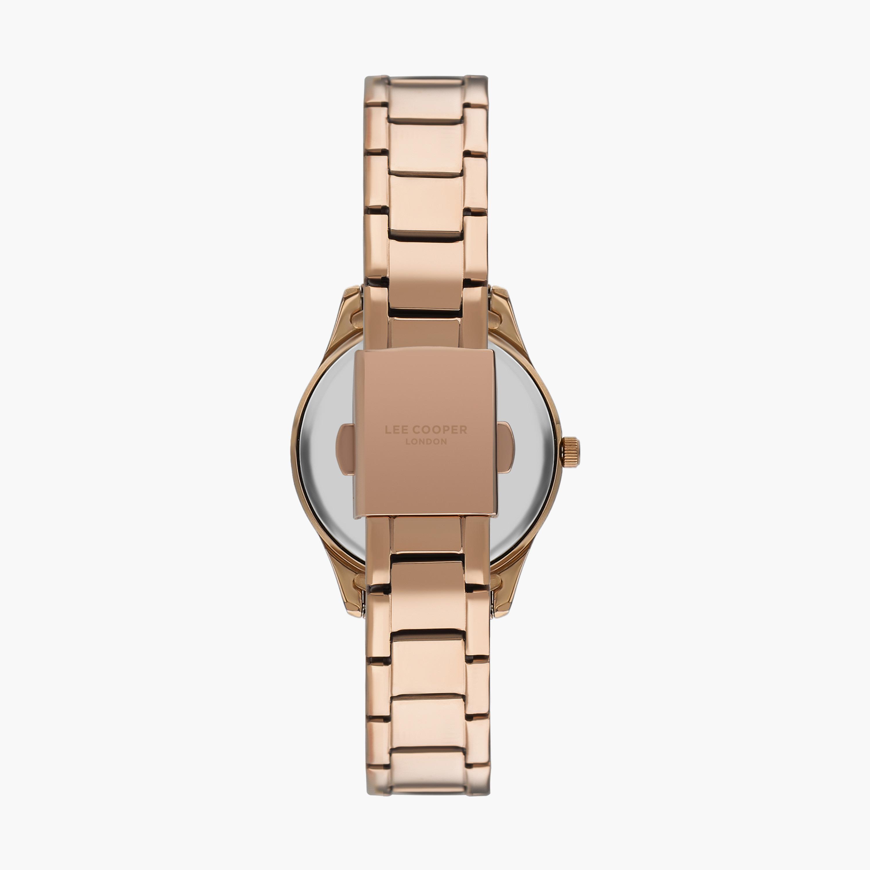 ساعة انالوج بسوار ستانلس ستيل بلون ذهبي وردي للنساء من لي كوبر | LC07569.430-women-watchesandjewellery-watches-image-3