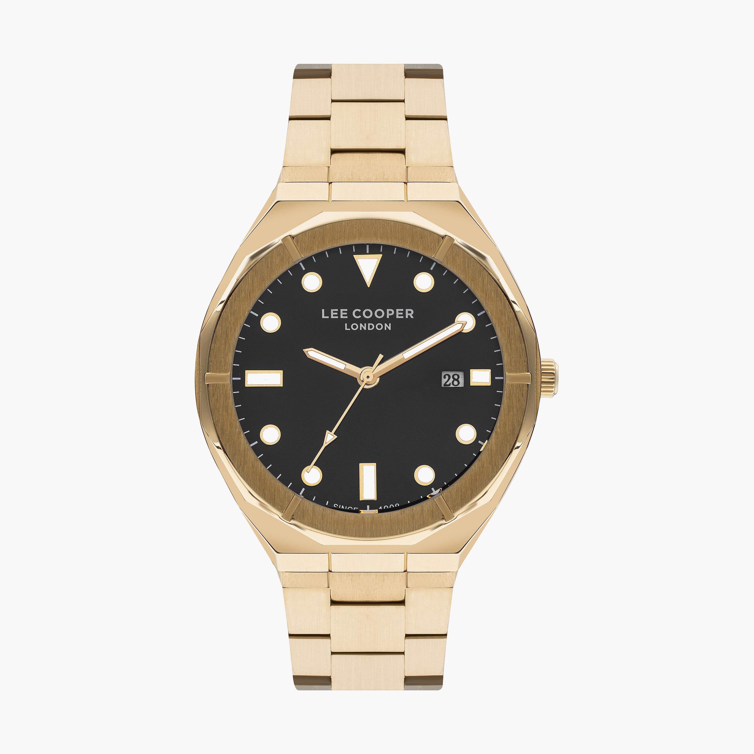 ساعة انالوج بسوار ستانلس ستيل بلون ذهبي للرجال من لي كوبر | LC07577.270-men-watchesandjewellery-watches-image-1