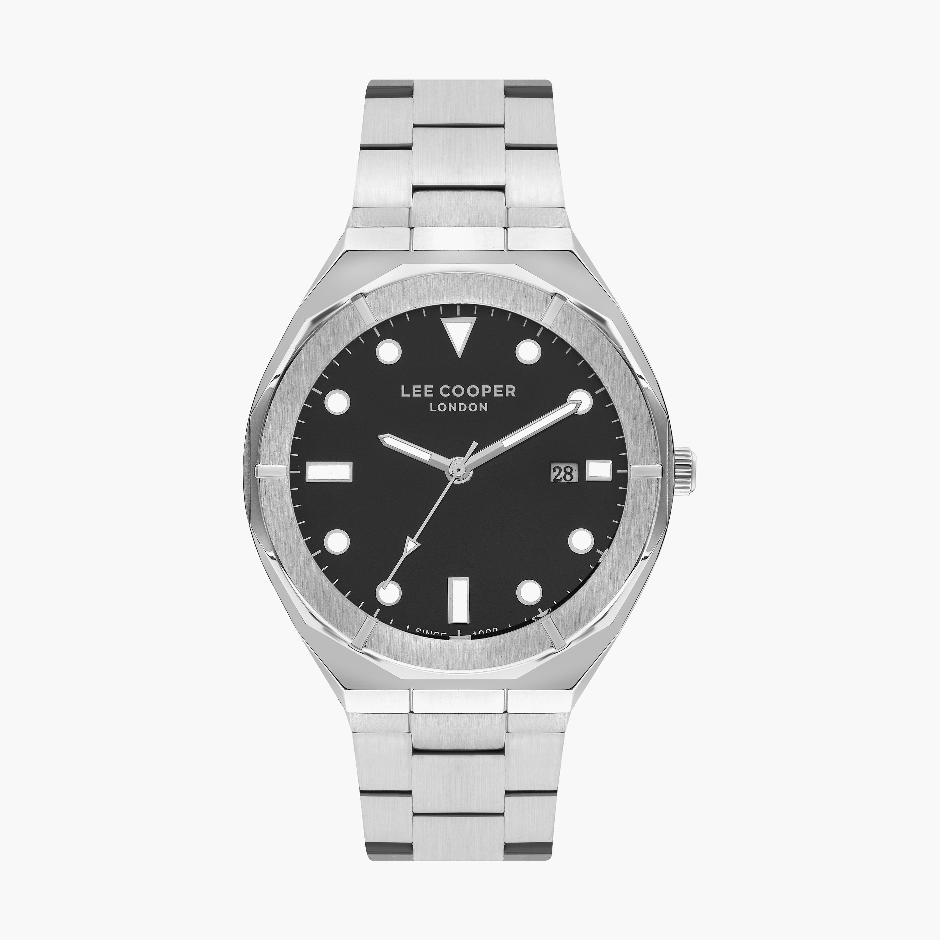 ساعة انالوج بسوار ستانلس ستيل بلون فضي للرجال من لي كوبر | LC07577.360-men-watchesandjewellery-watches-image-1