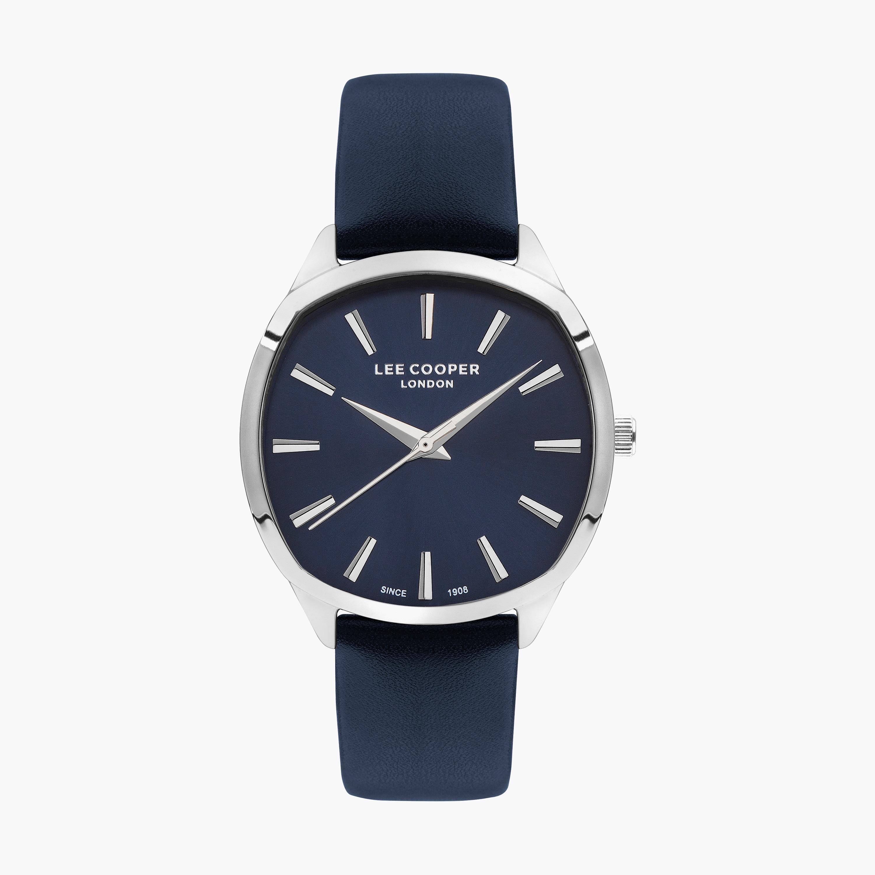 ساعة أنالوج بسوار جلدي بلون أزرق للنساء من لي كوبر | LC07578.399-women-watchesandjewellery-watches-image-1