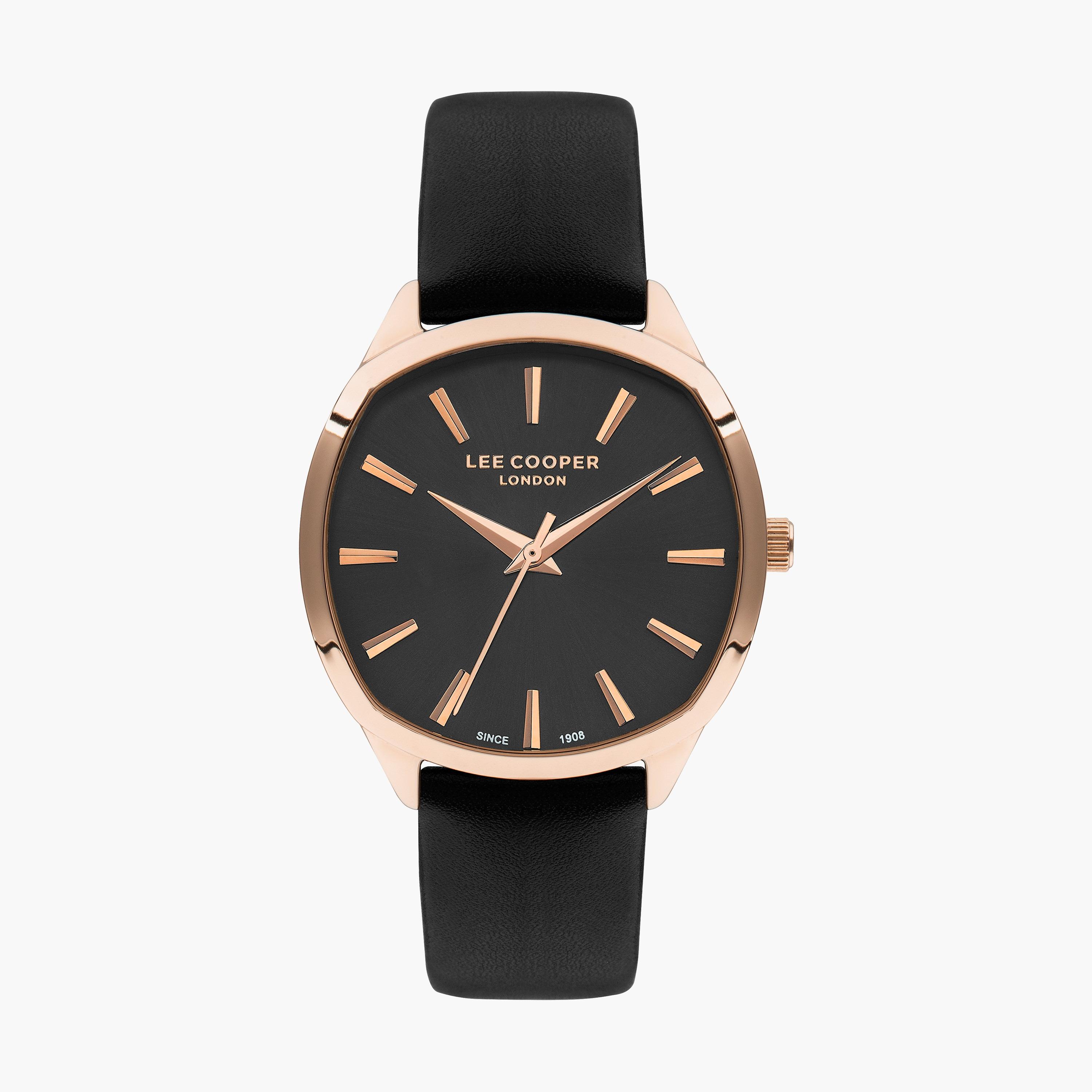 ساعة أنالوج بسوار جلدي بلون أسود للنساء من لي كوبر | LC07578.451-women-watchesandjewellery-watches-image-1