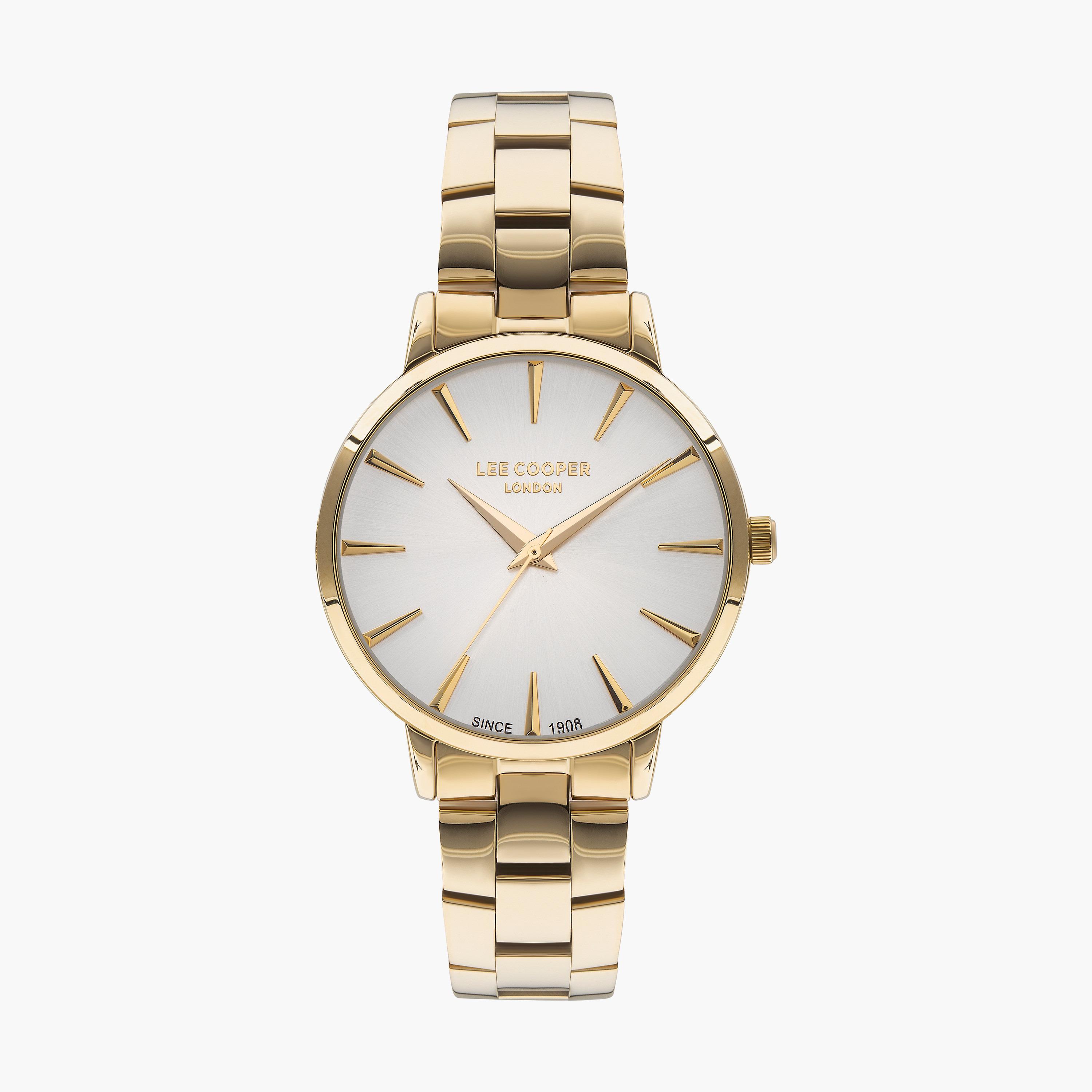 ساعة انالوج بسوار ستانلس ستيل بلون ذهبي للنساء من لي كوبر | LC07580.130-women-watchesandjewellery-watches-image-1