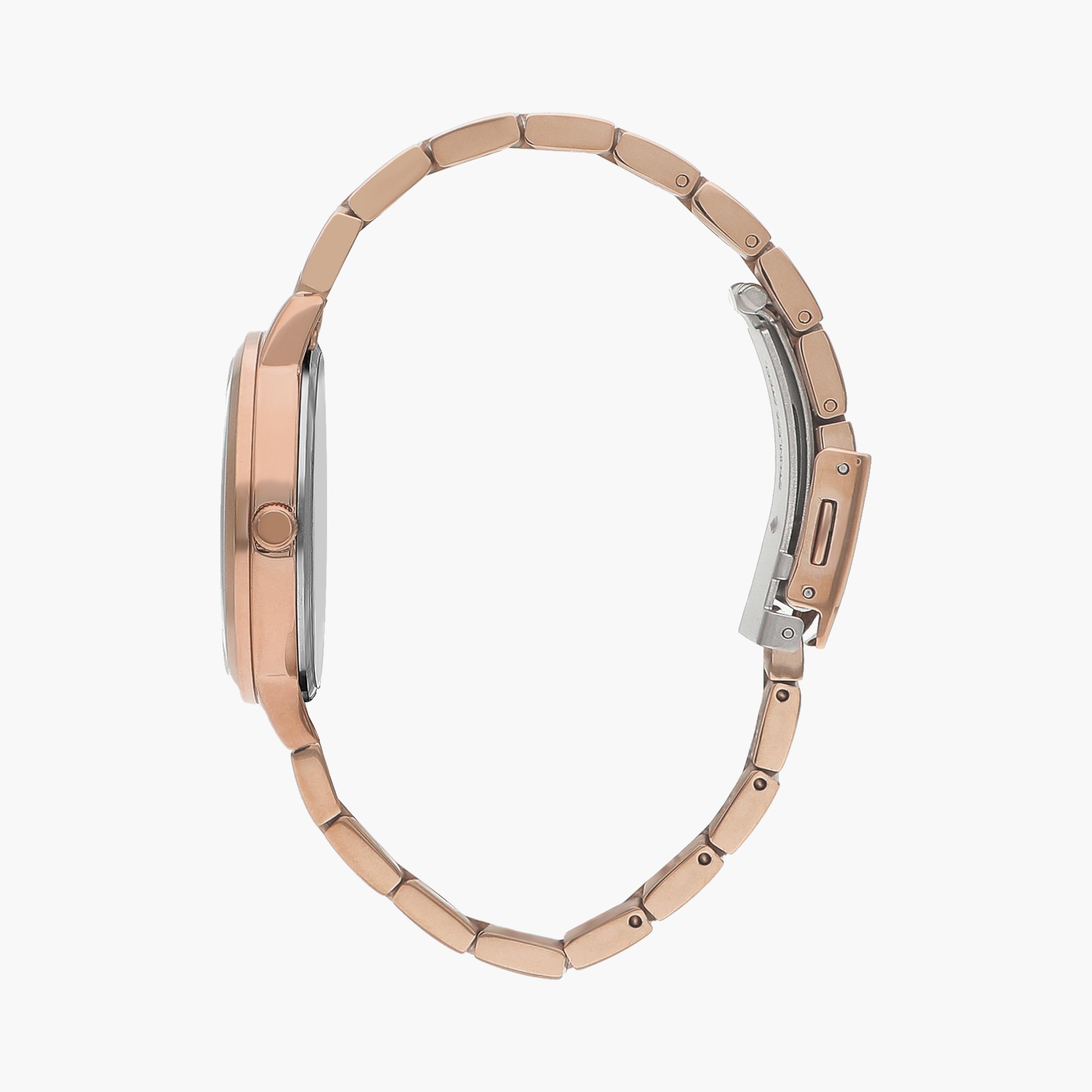 ساعة انالوج بسوار ستانلس ستيل بلون ذهبي وردي للنساء من لي كوبر | LC07580.430-women-watchesandjewellery-watches-image-2