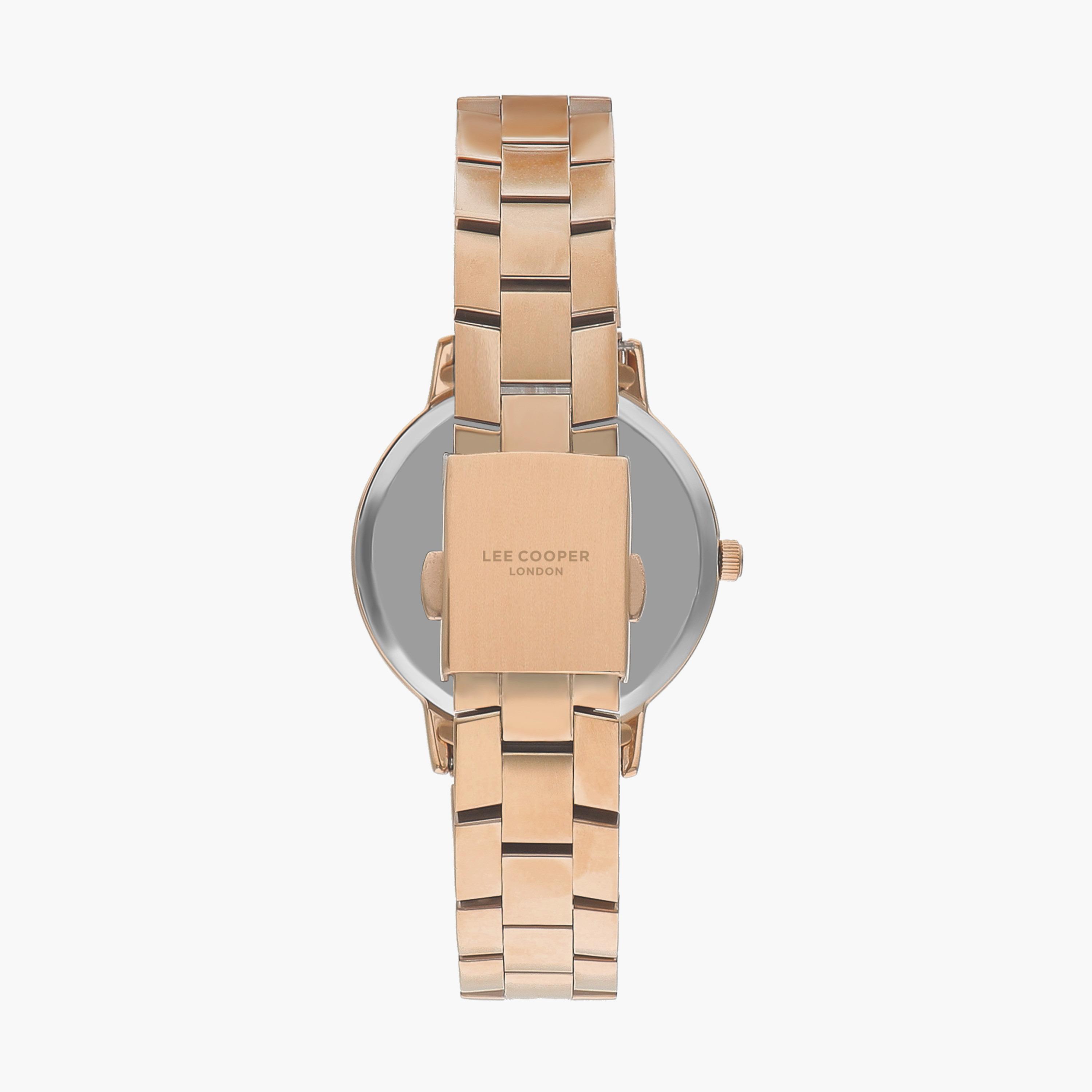 ساعة انالوج بسوار ستانلس ستيل بلون ذهبي وردي للنساء من لي كوبر | LC07580.430-women-watchesandjewellery-watches-image-3