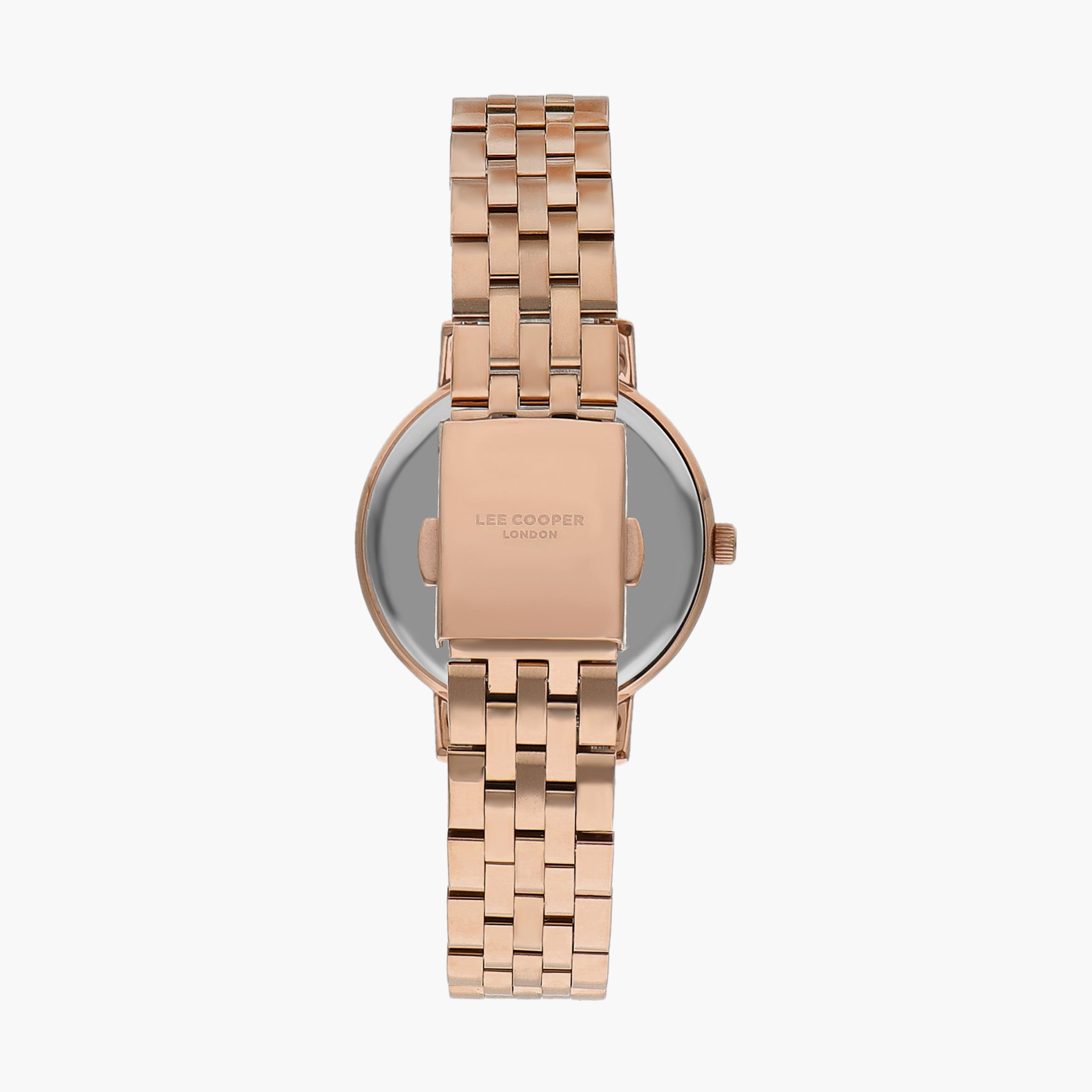 ساعة انالوج بسوار ستانلس ستيل بلون ذهبي وردي للنساء من لي كوبر | LC07590.410-women-watchesandjewellery-watches-image-3