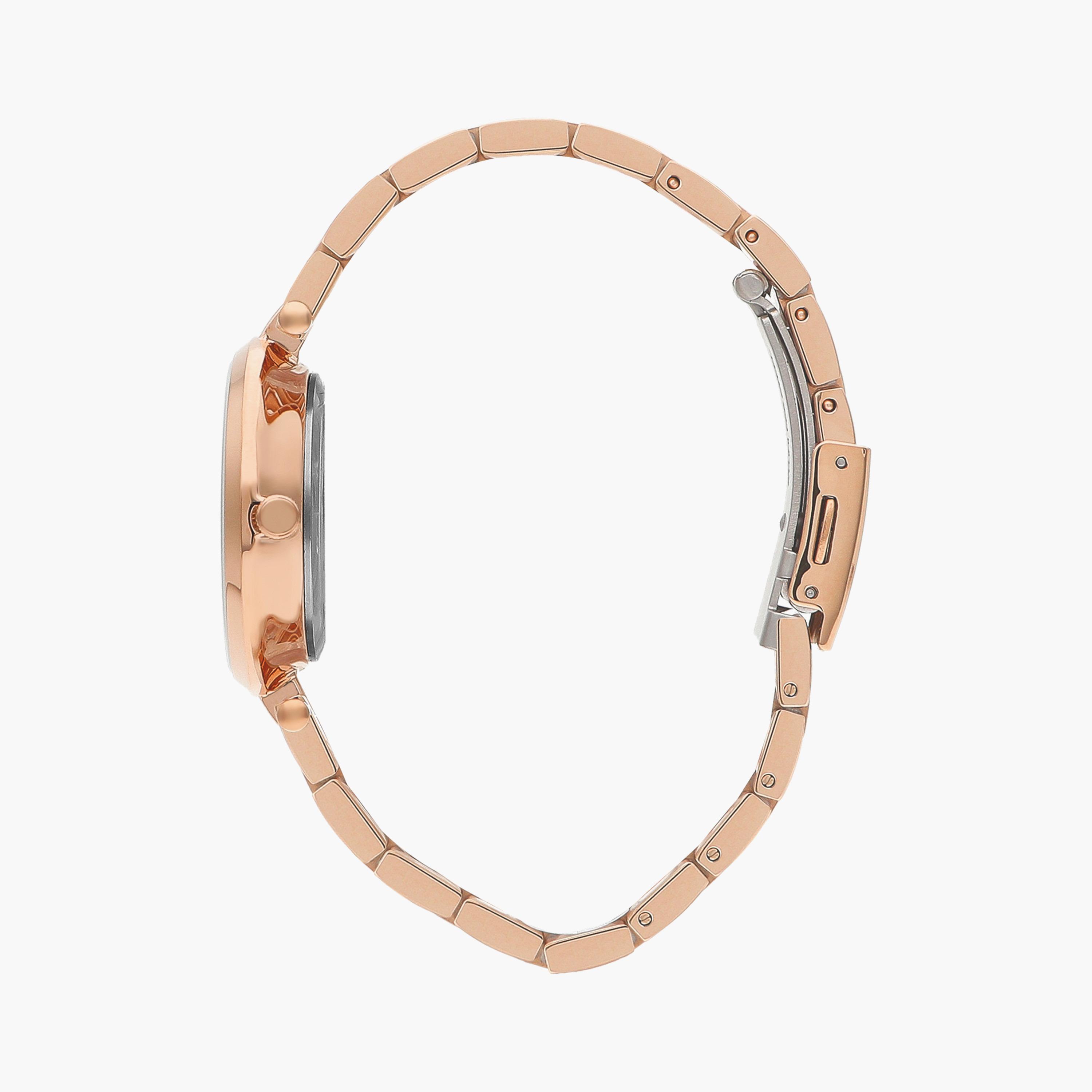 ساعة انالوج بسوار ستانلس ستيل بلون ذهبي وردي من لي كوبر | LC07591.430-women-watchesandjewellery-watches-image-2