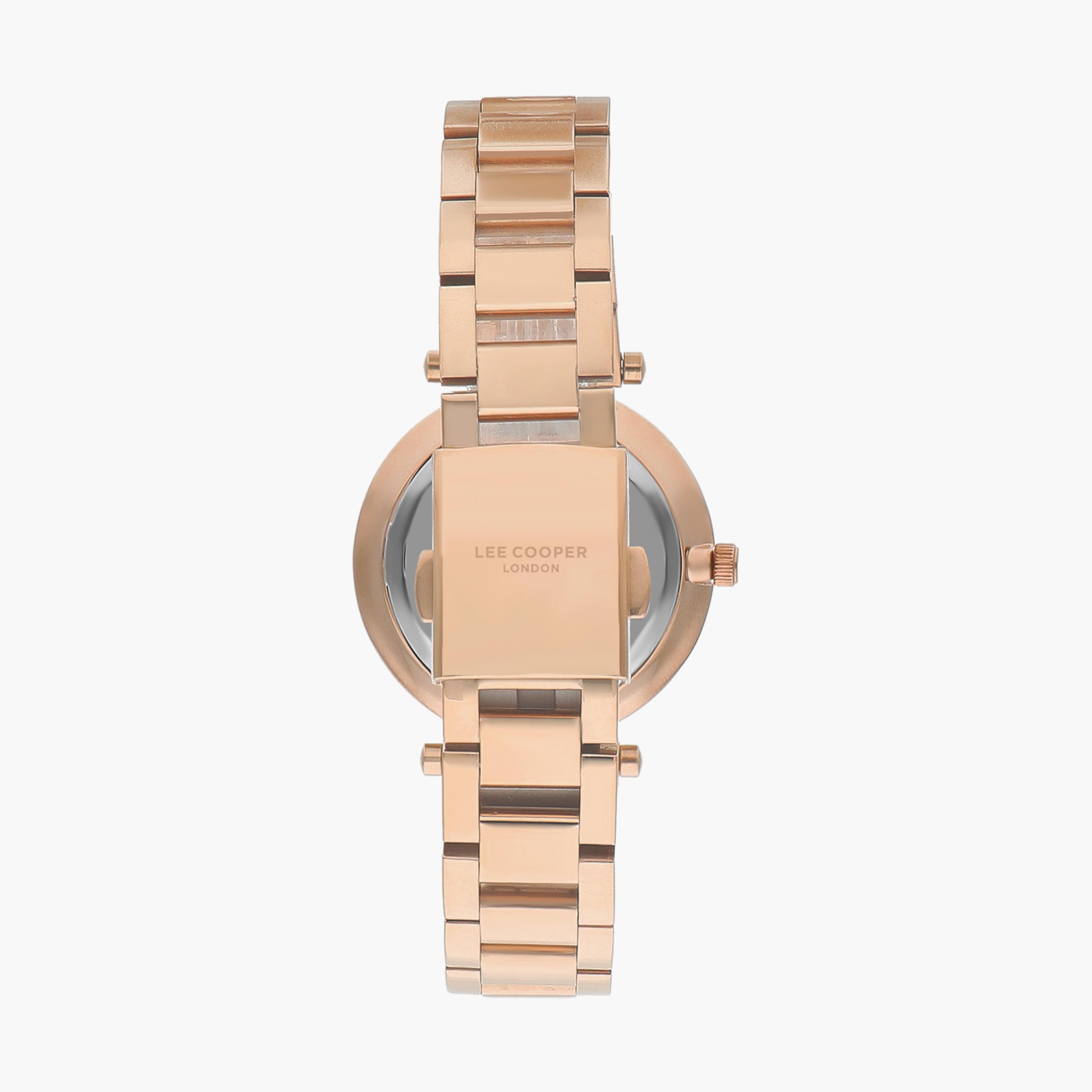 ساعة انالوج بسوار ستانلس ستيل بلون ذهبي وردي من لي كوبر | LC07591.430-women-watchesandjewellery-watches-image-3
