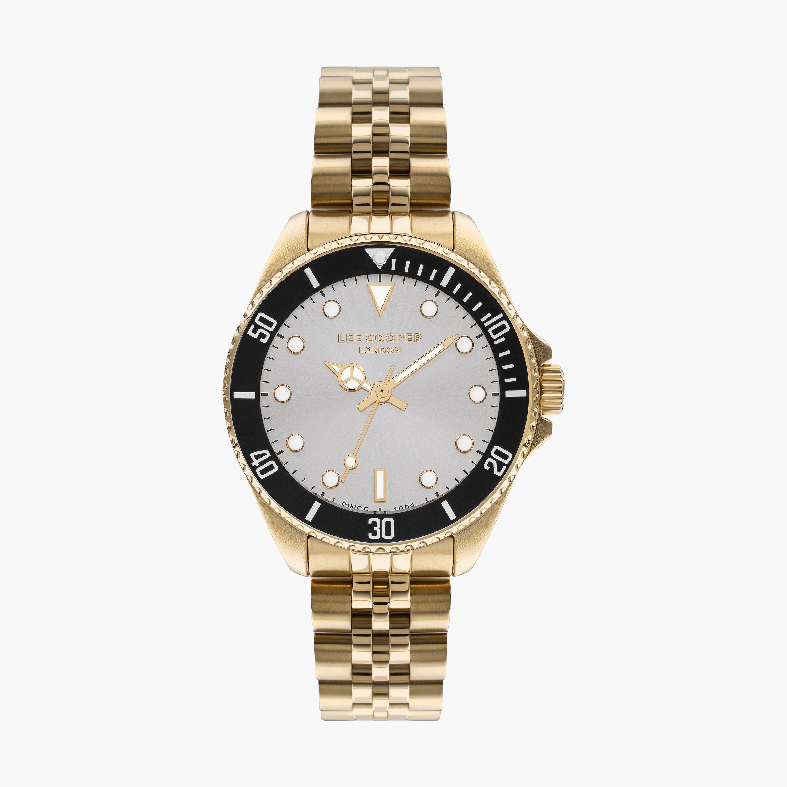 ساعة انالوج بسوار ستانلس ستيل بلون ذهبي للنساء من لي كوبر | LC07593.130-women-watchesandjewellery-watches-image-1