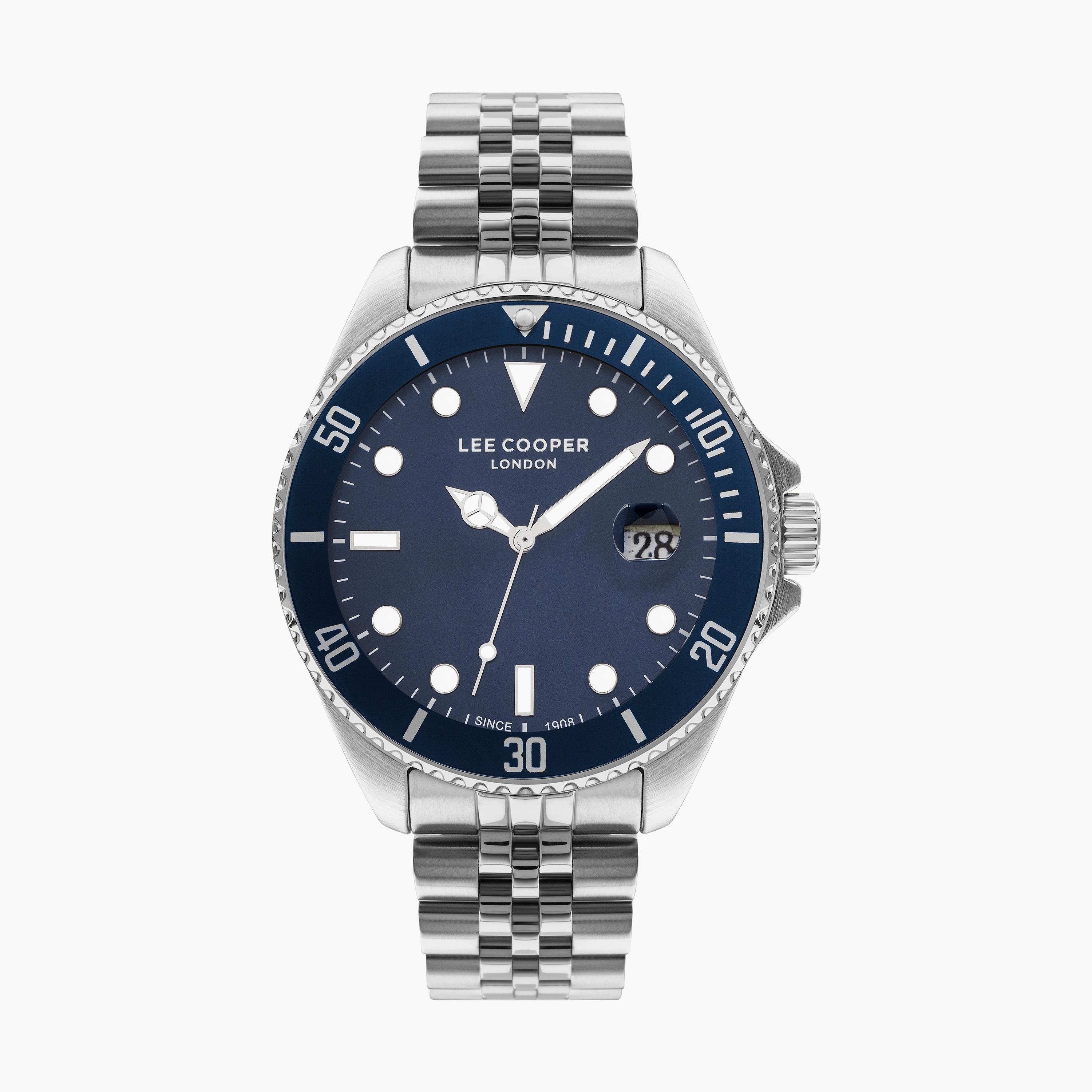 ساعة انالوج بسوار ستانلس ستيل بلون فضي للرجال من لي كوبر | LC07594.390-men-watchesandjewellery-watches-image-1