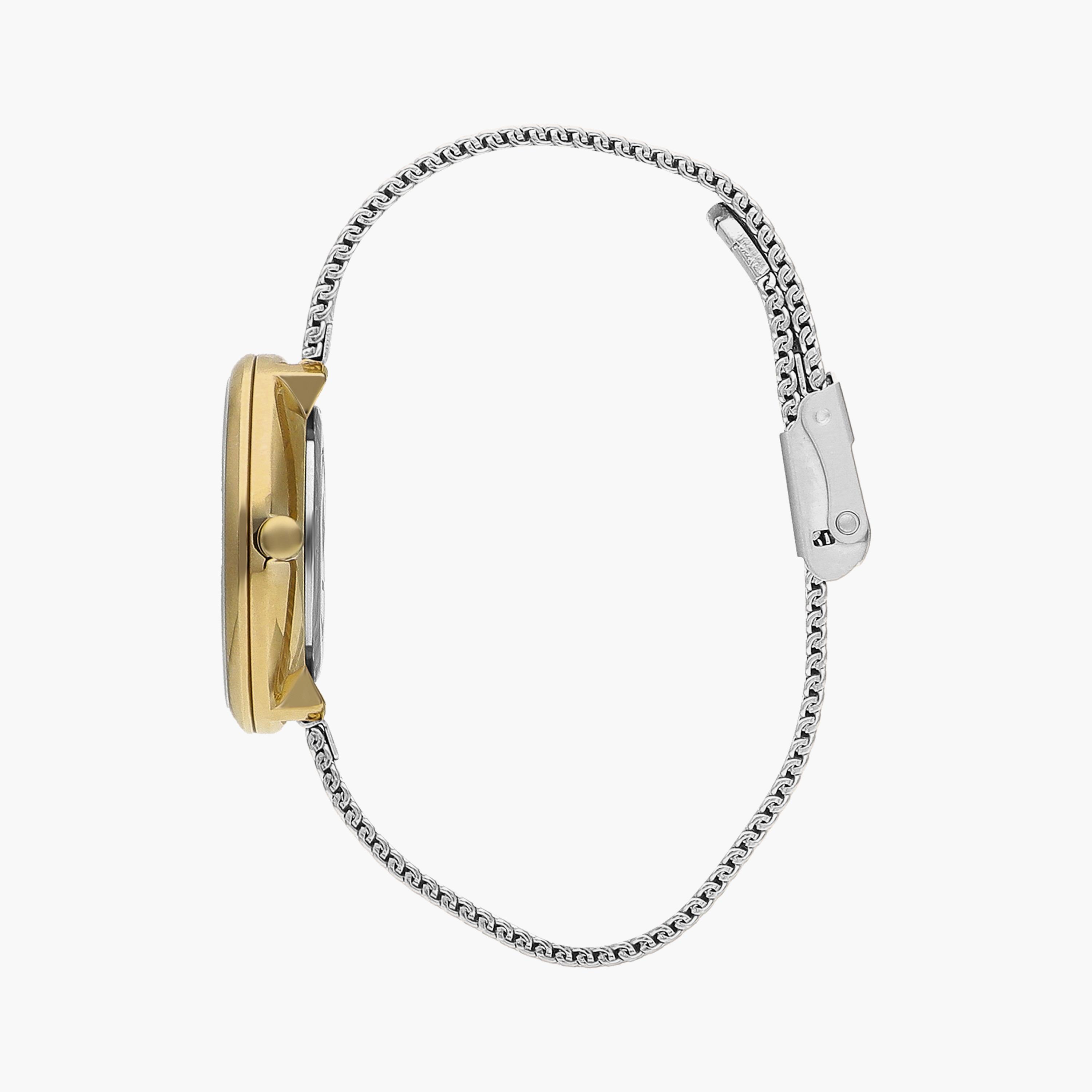ساعة أنالوج بسوار شبكي بلون ذهبي وفضي من لي كوبر | LC07601.220-women-watchesandjewellery-watches-image-2