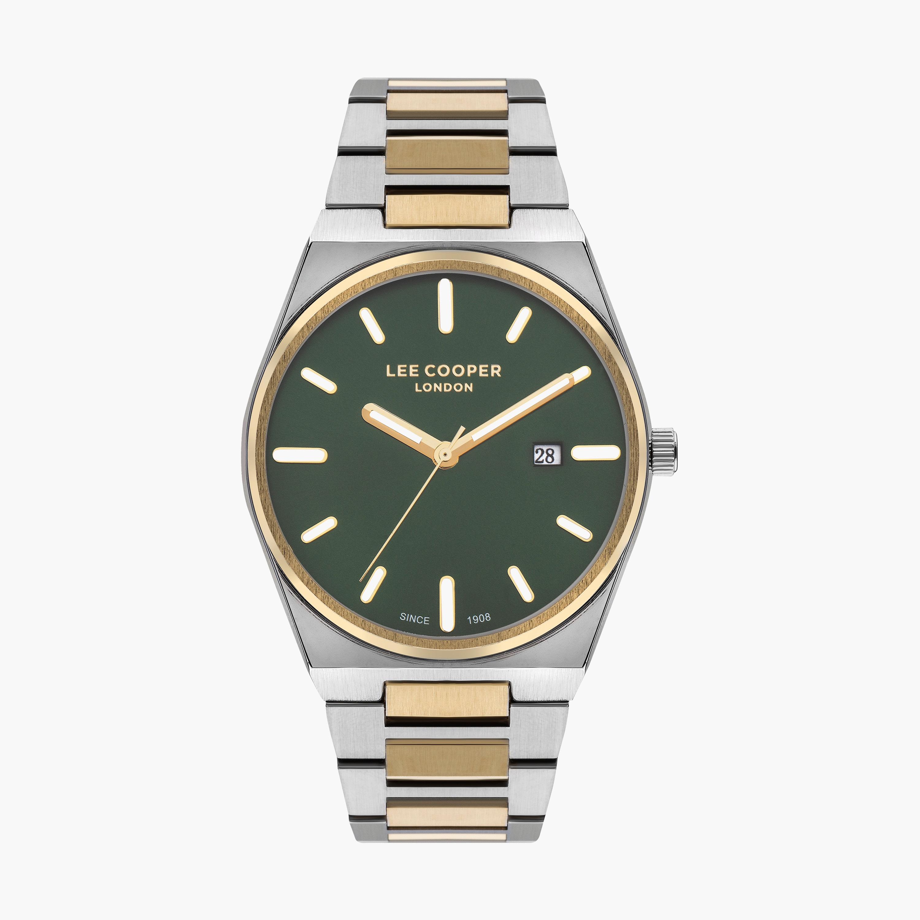 Lee Cooper Men's Silver & Gold Analog Stainless Steel Strap Watch | LC07608.270-men-watchesandjewellery-watches-image-1