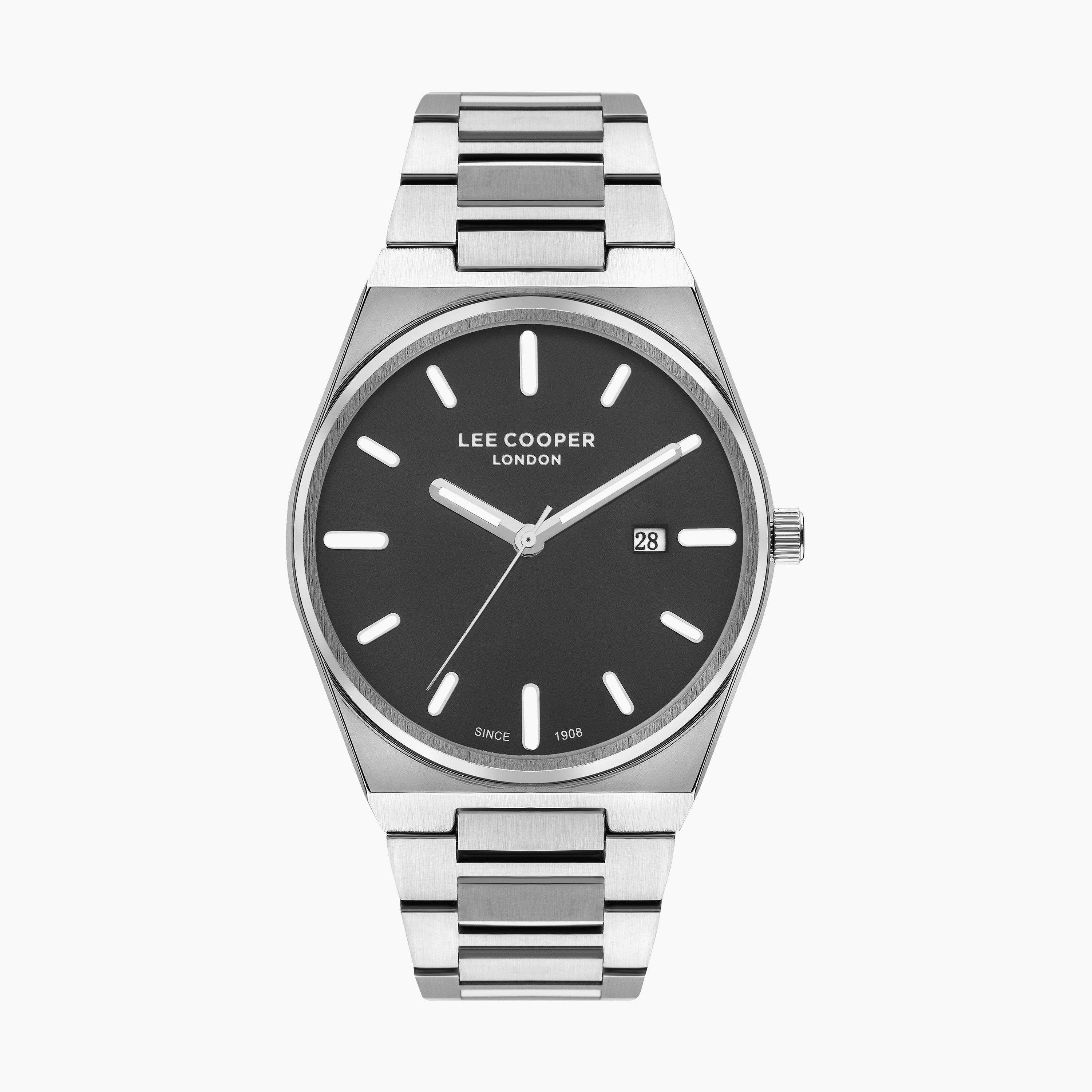 Lee Cooper Men's Silver Analog Stainless Steel Strap Watch | LC07608.350 | 43 MM-men-watchesandjewellery-watches-image-1