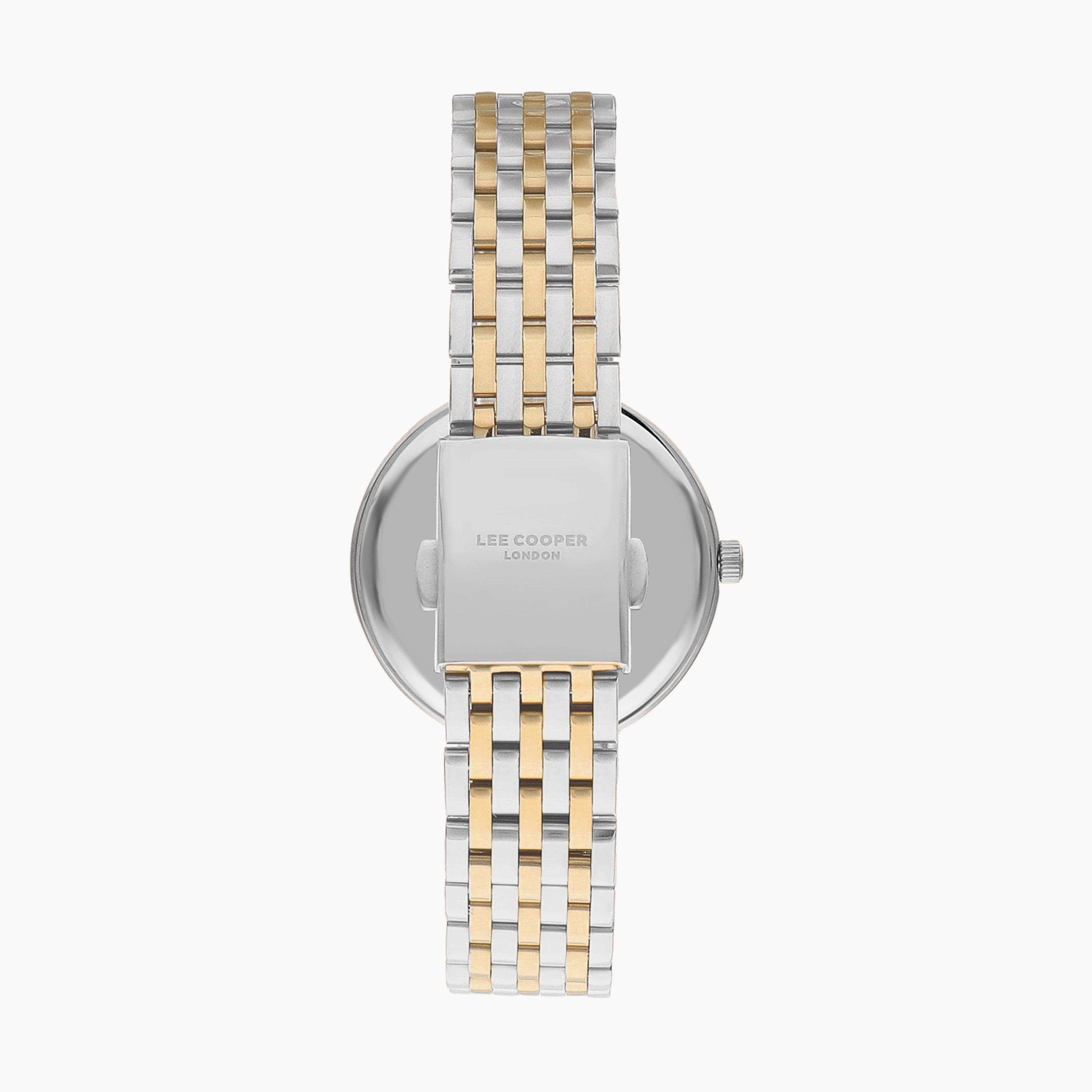 ساعة انالوج بسوار ستانلس ستيل بلون فضي وذهبي للنساء من لي كوبر | LC07610.230-women-watchesandjewellery-watches-image-3