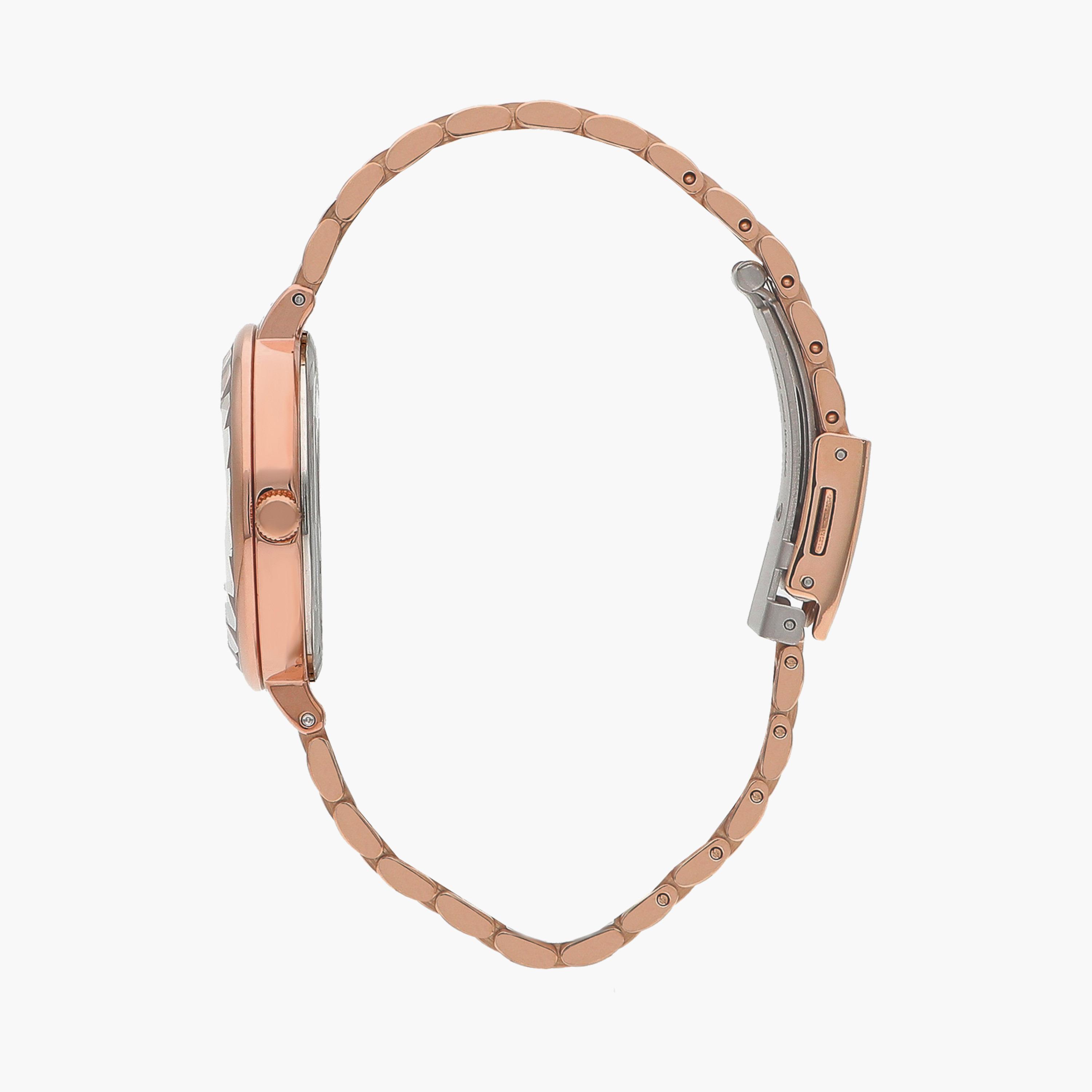 ساعة انالوج بسوار ستانلس ستيل بلون ذهبي وردي للنساء من لي كوبر | LC07610.430-women-watchesandjewellery-watches-image-2